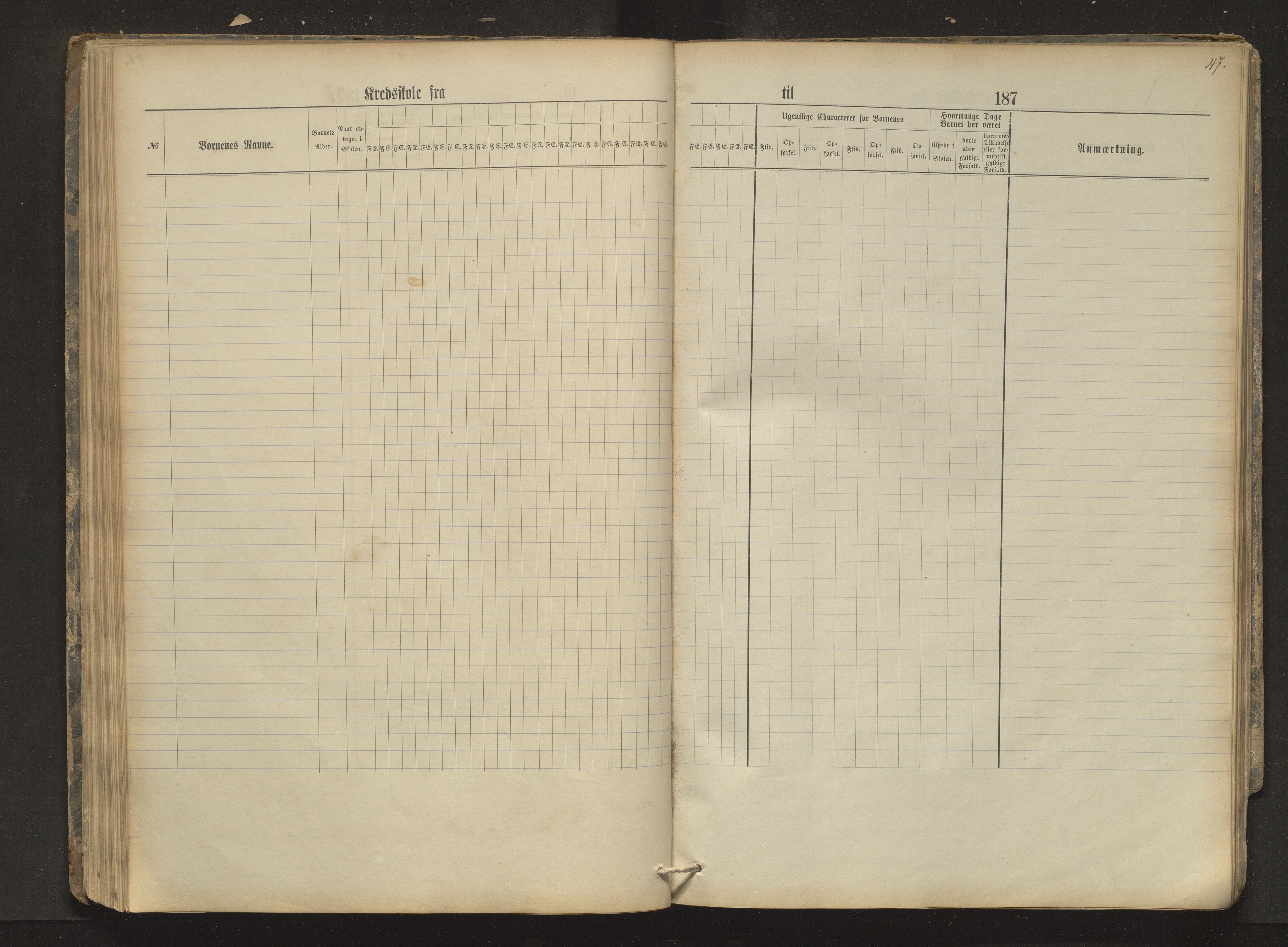 Sveio kommune. Barneskulane, IKAH/1216-231/F/Fa/L0012: Skuleprotokoll for Mølstre, Vikse og Eltrevåg krinsskular, 1874-1881, p. 47