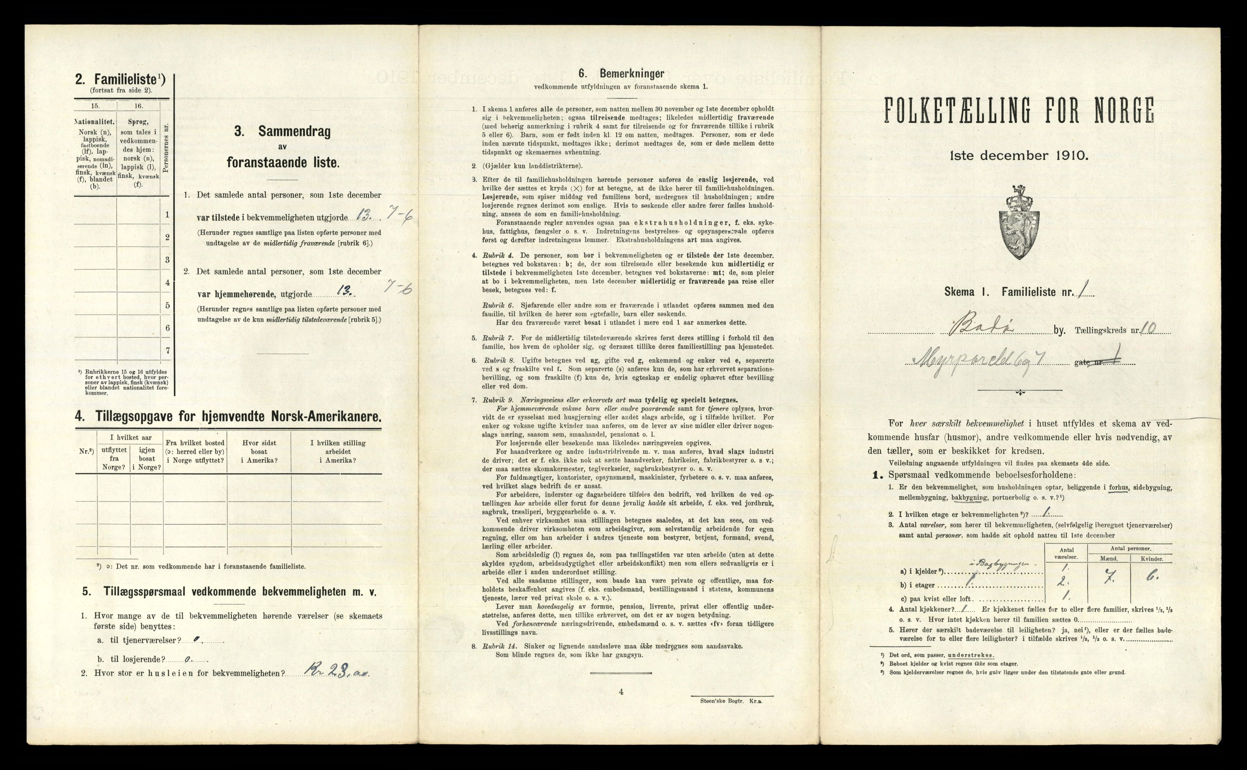 RA, 1910 census for Bodø, 1910, p. 2875