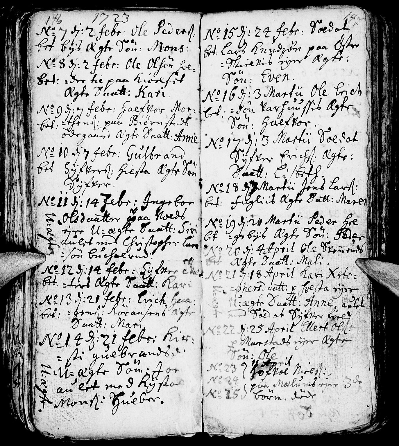 Nes prestekontor, Hedmark, AV/SAH-PREST-020/L/La/L0001: Parish register (copy) no. 1, 1663-1784, p. 146-147