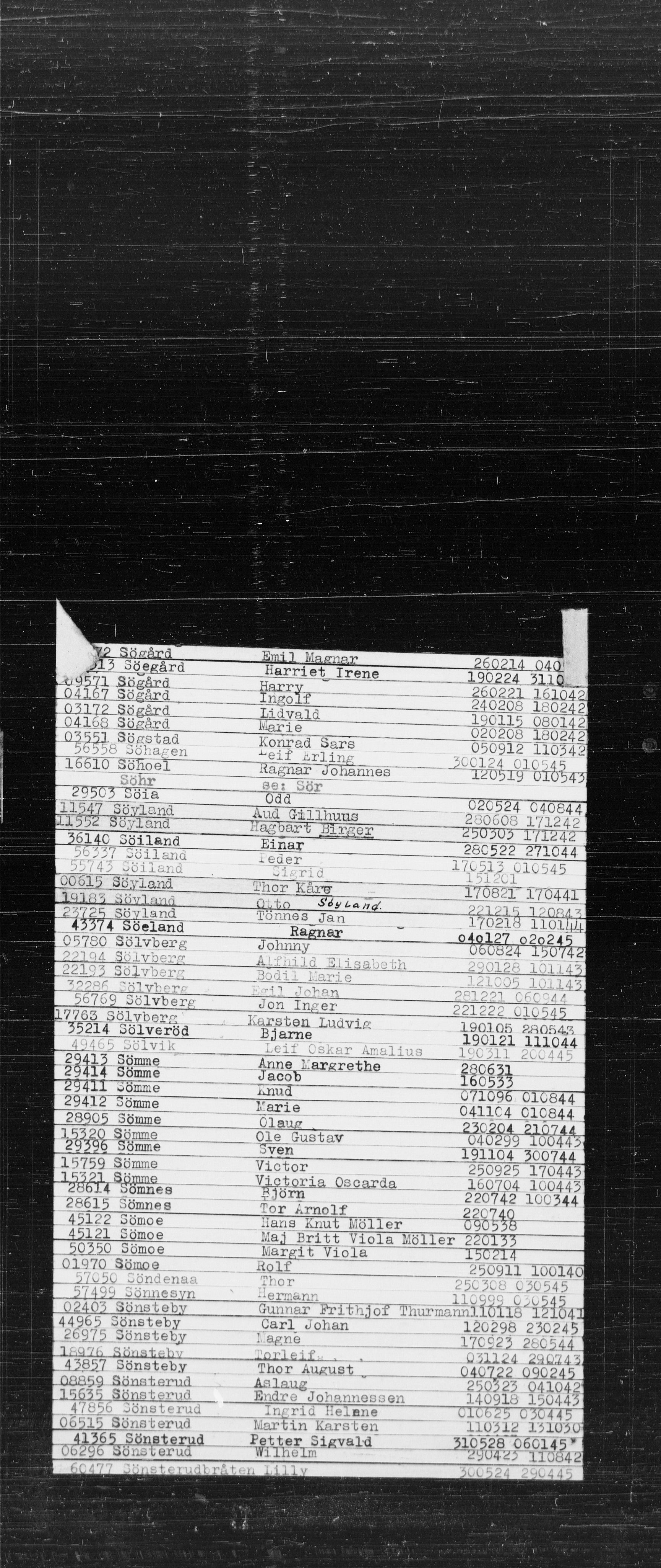 Den Kgl. Norske Legasjons Flyktningskontor, RA/S-6753/V/Va/L0022: Kjesäterkartoteket.  Alfabetisk register, A-Å., 1940-1945, p. 857