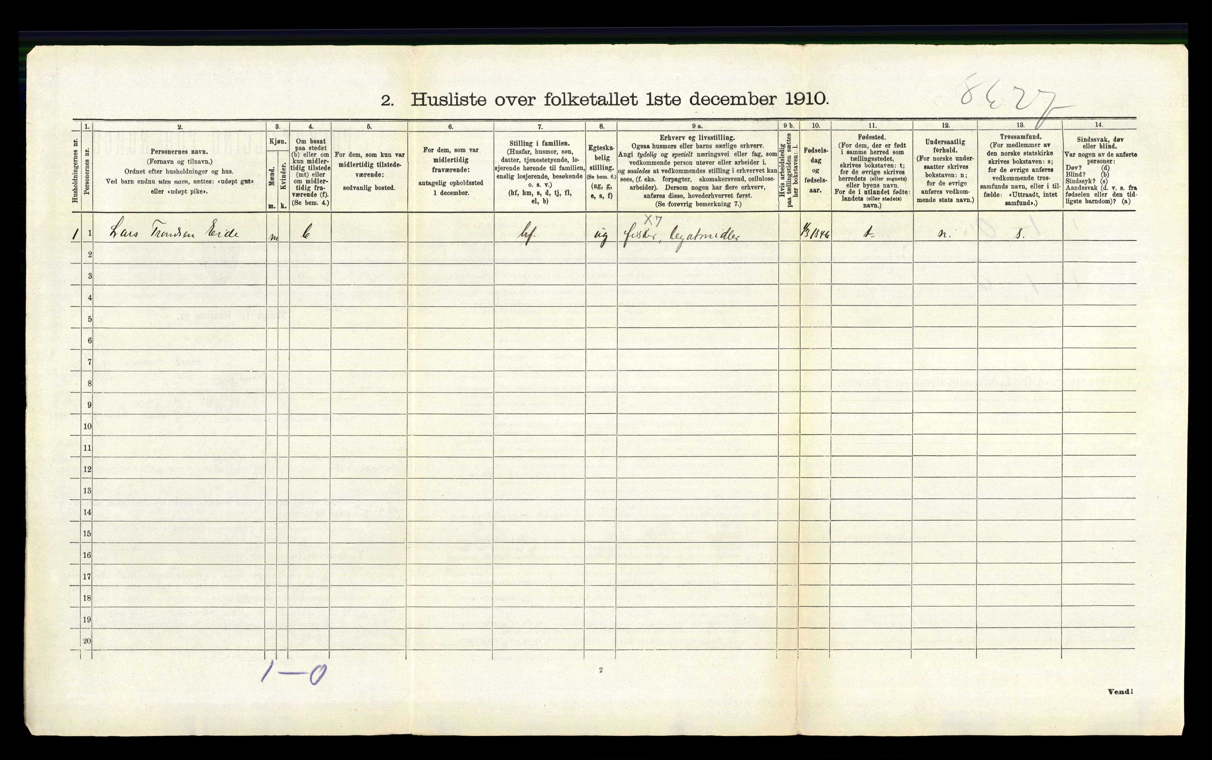 RA, 1910 census for Granvin, 1910, p. 235