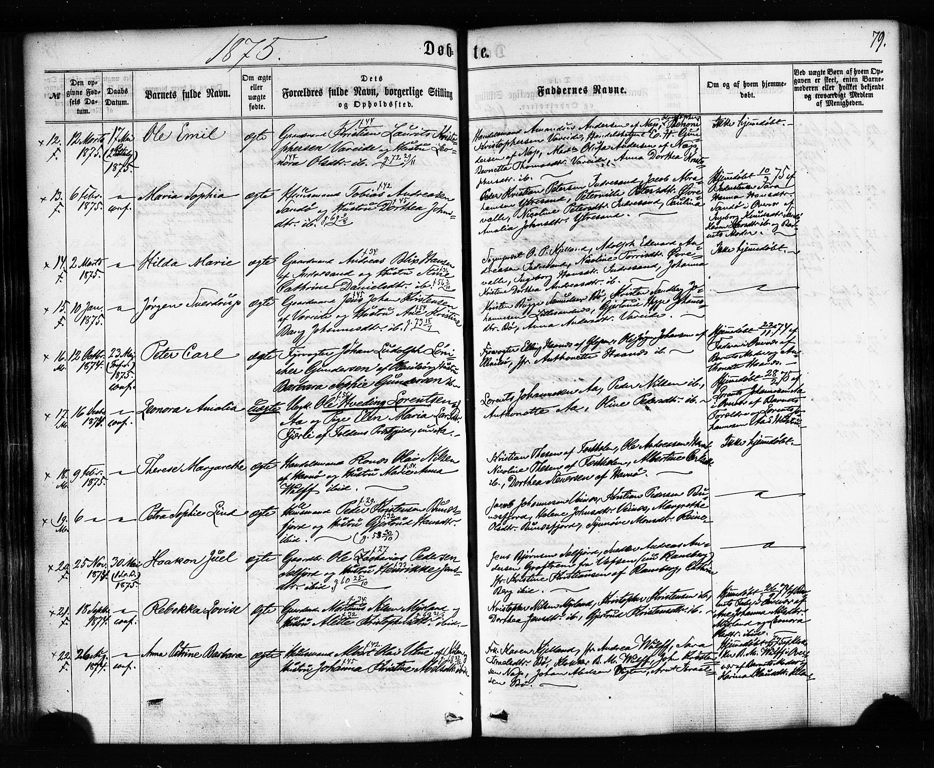 Ministerialprotokoller, klokkerbøker og fødselsregistre - Nordland, SAT/A-1459/885/L1203: Parish register (official) no. 885A04, 1859-1877, p. 79