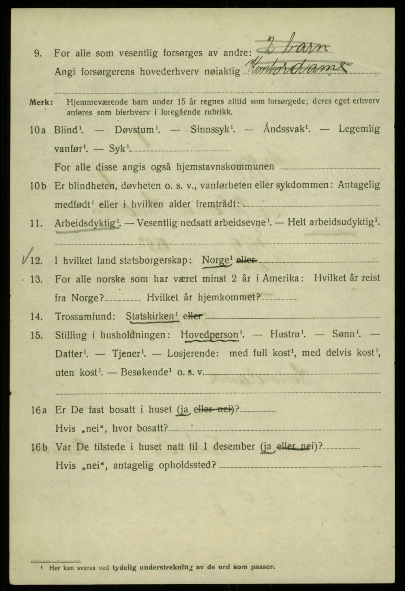 SAB, 1920 census for Bergen, 1920, p. 92092