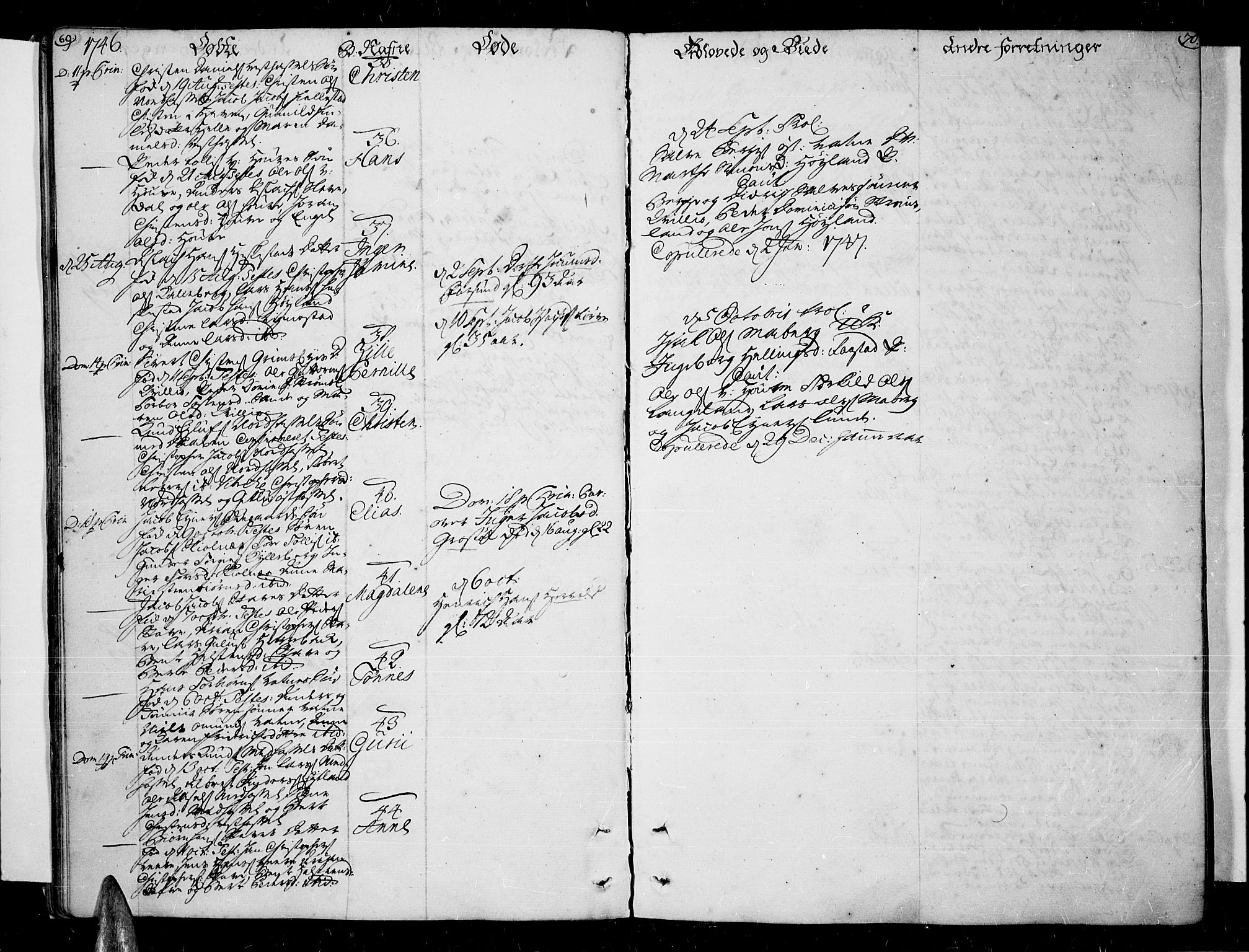 Lista sokneprestkontor, AV/SAK-1111-0027/F/Fa/L0003: Parish register (official) no. A 3 /1, 1743-1767, p. 69-70