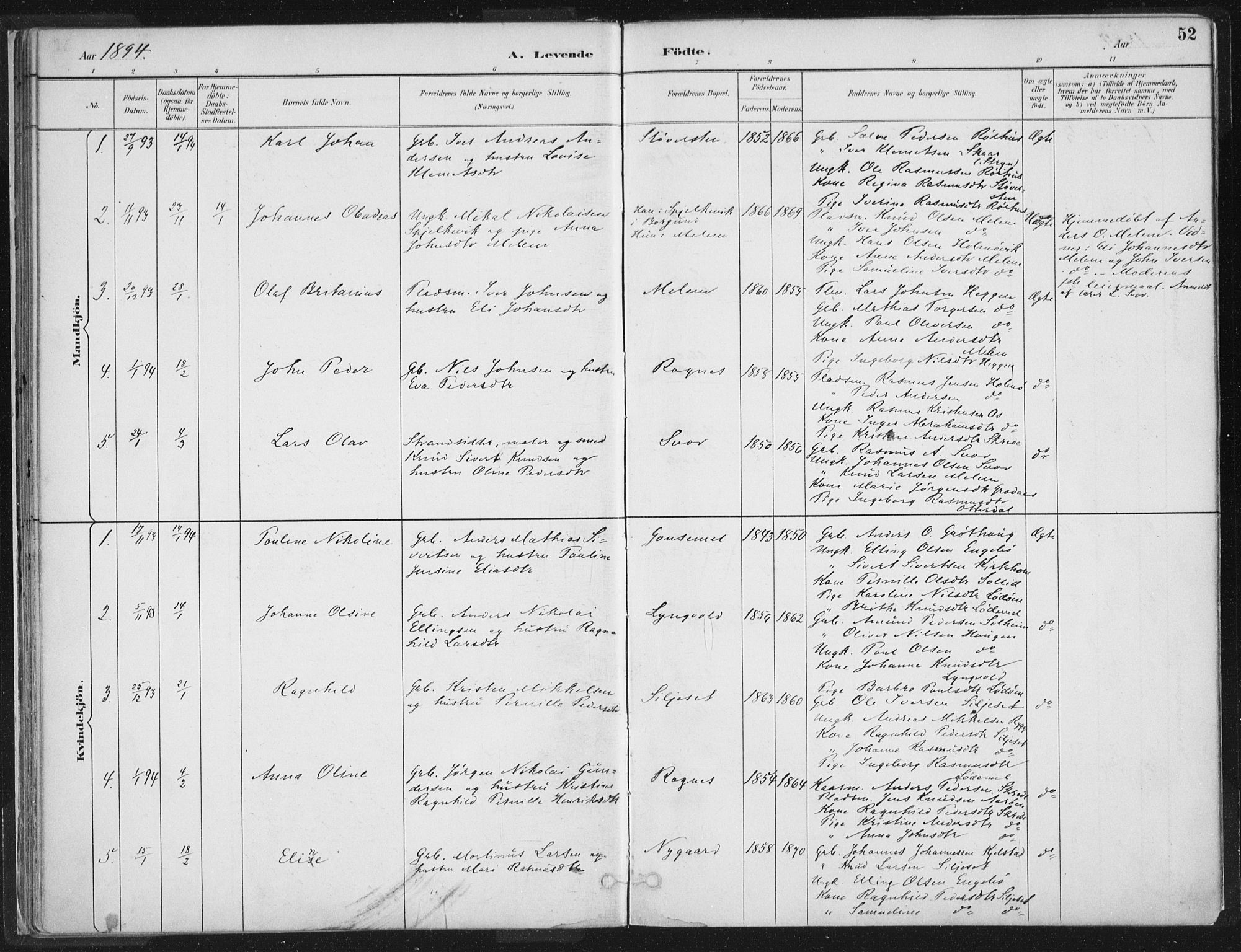 Hornindal sokneprestembete, AV/SAB-A-82401/H/Haa/Haaa/L0003/0001: Parish register (official) no. A 3A, 1887-1917, p. 52