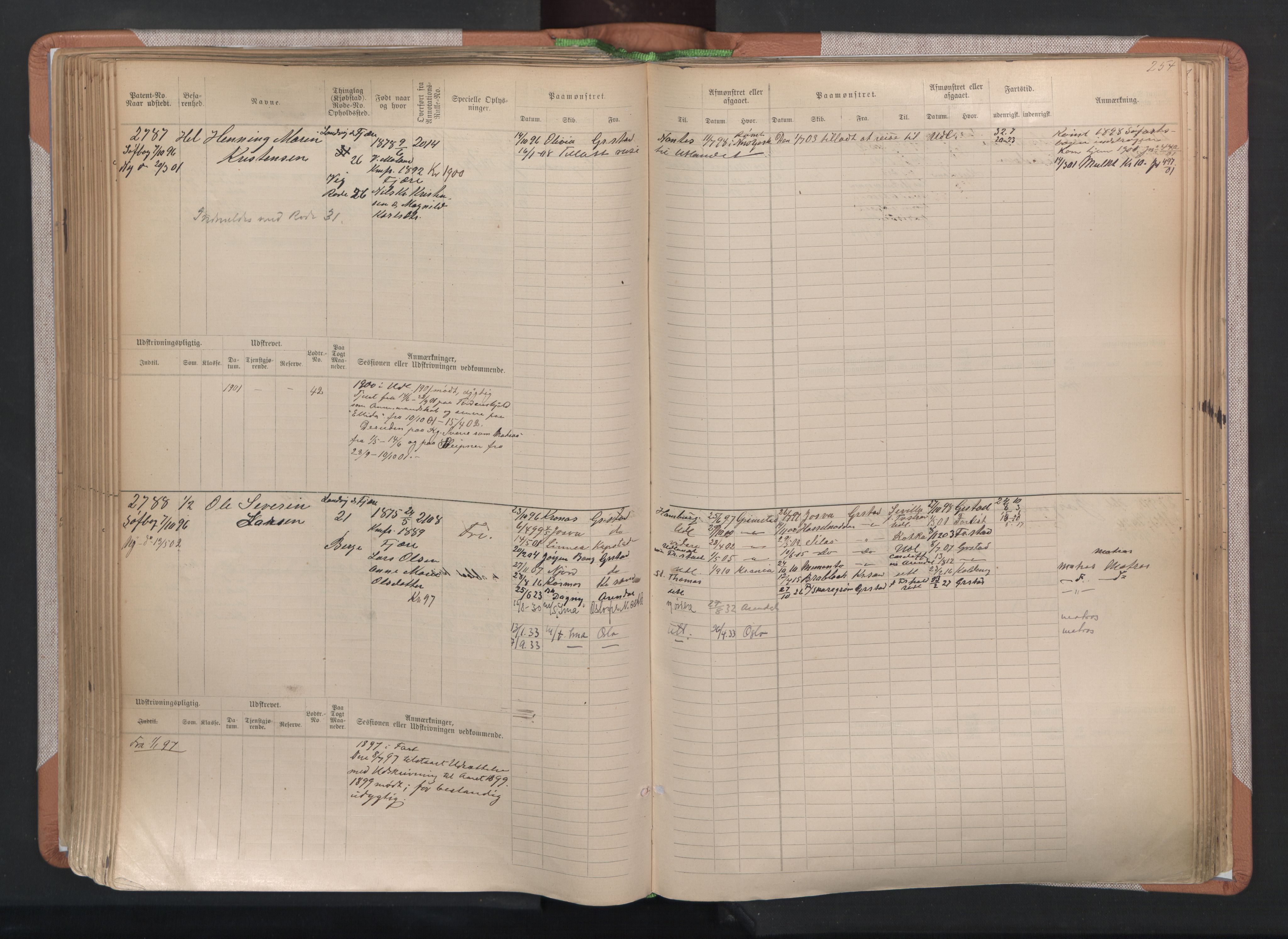 Grimstad mønstringskrets, AV/SAK-2031-0013/F/Fb/L0004: Hovedrulle A nr 2277-3042, F-7, 1889-1940, p. 262