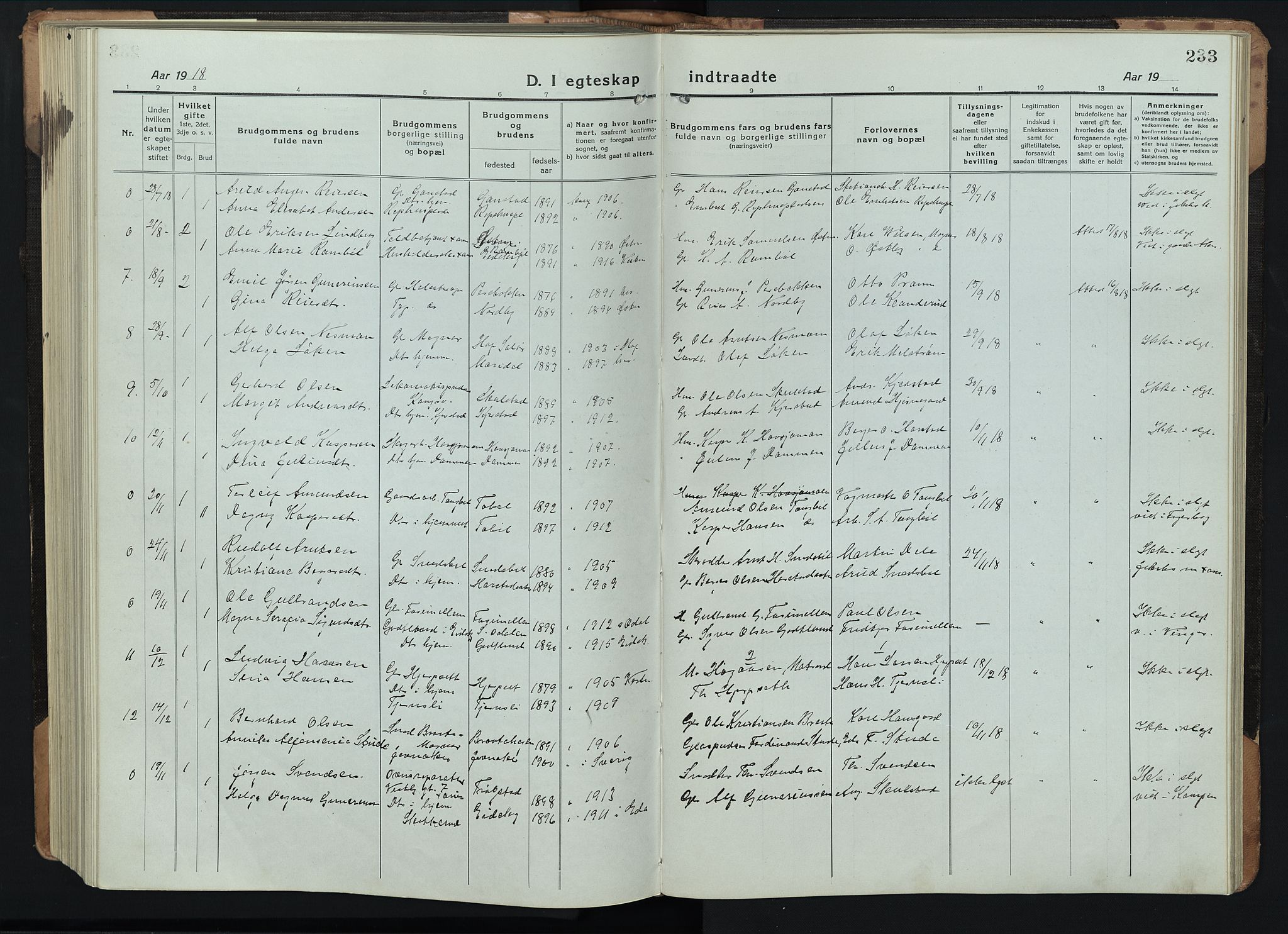 Eidskog prestekontor, SAH/PREST-026/H/Ha/Hab/L0005: Parish register (copy) no. 5, 1916-1946, p. 233