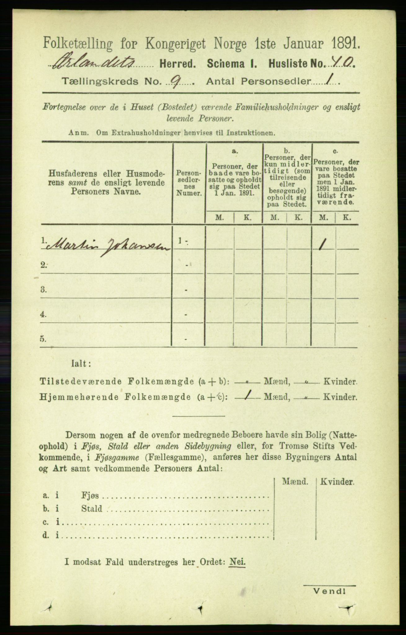 RA, 1891 census for 1621 Ørland, 1891, p. 3786