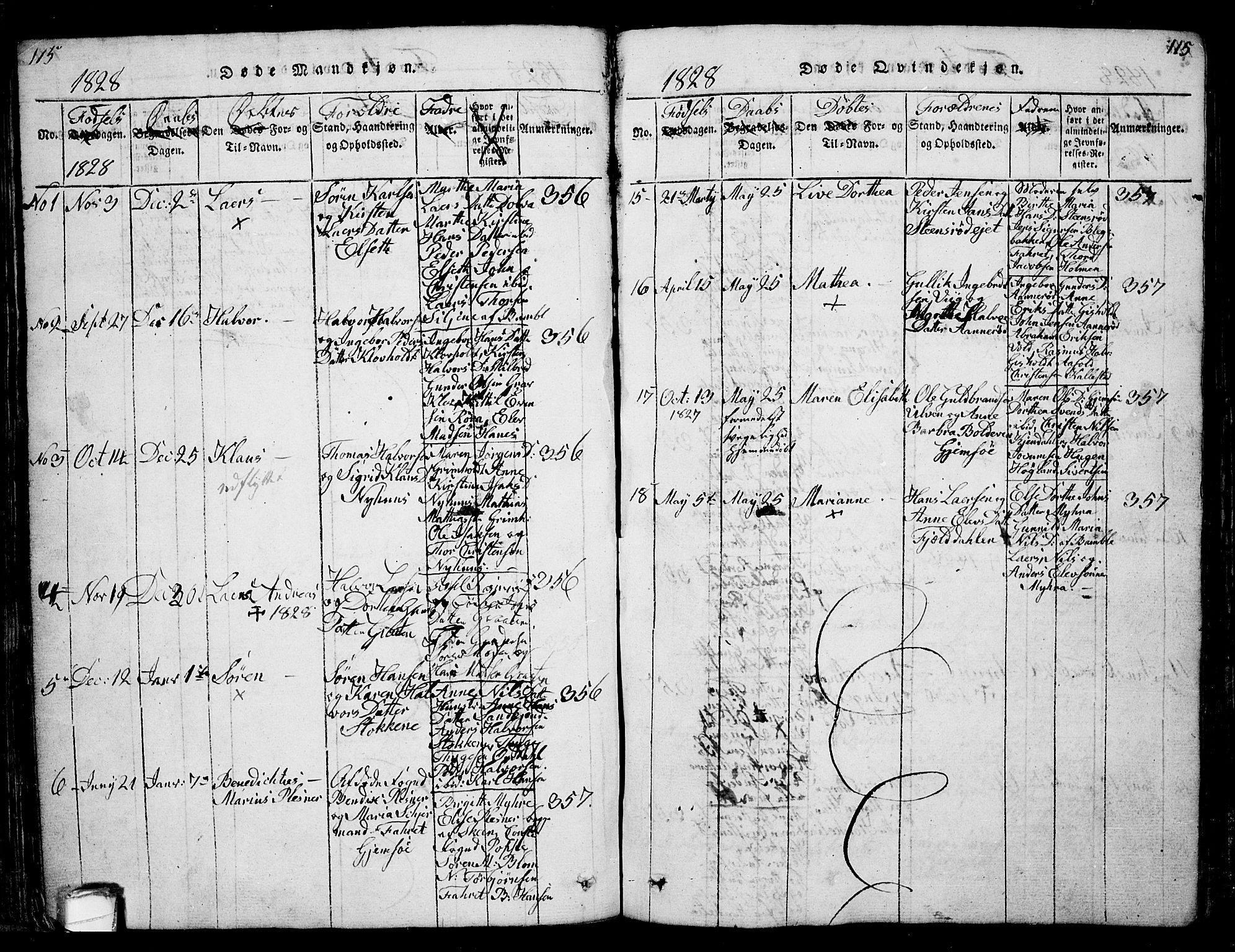 Solum kirkebøker, AV/SAKO-A-306/G/Ga/L0001: Parish register (copy) no. I 1, 1814-1833, p. 115
