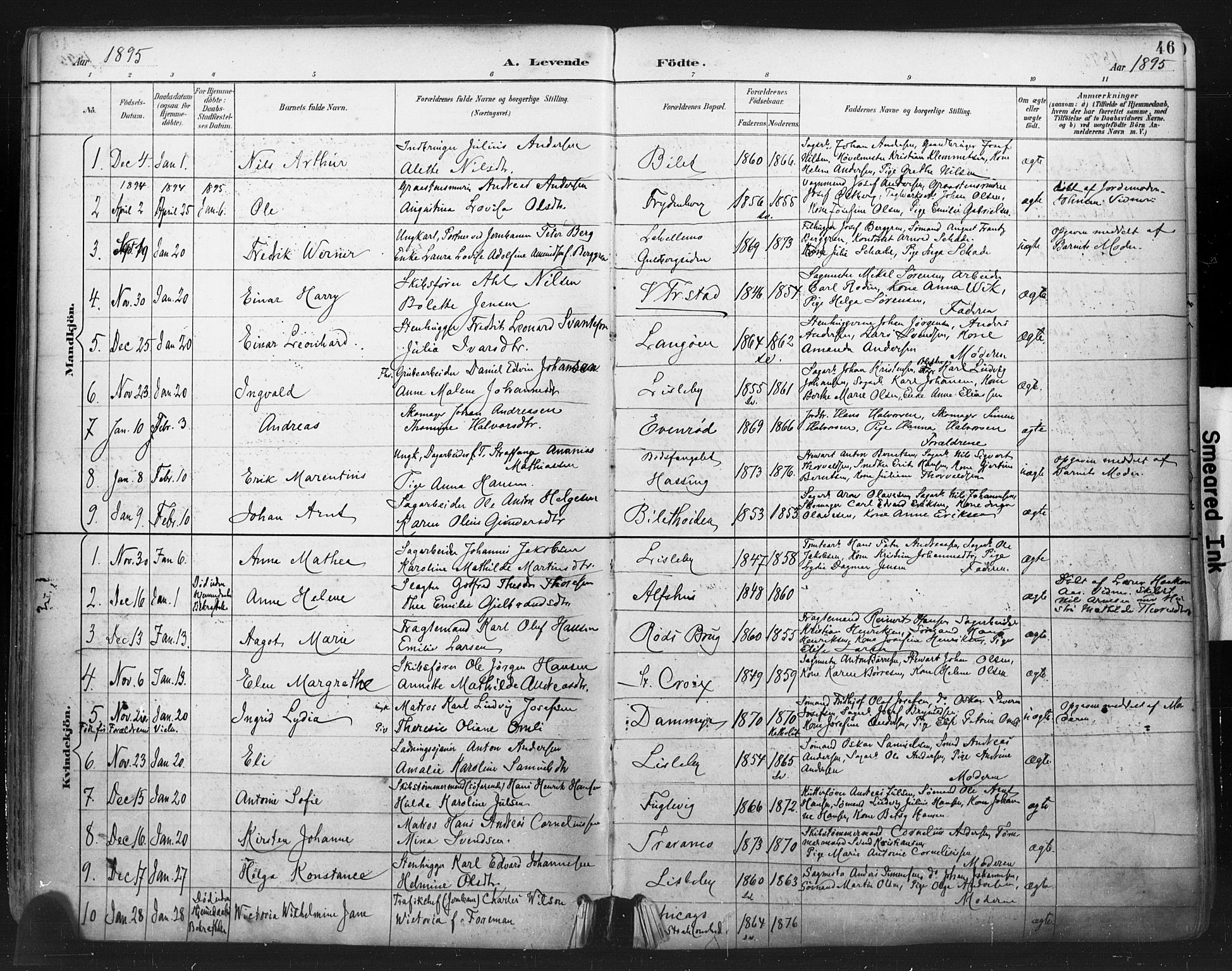 Glemmen prestekontor Kirkebøker, SAO/A-10908/F/Fa/L0013: Parish register (official) no. 13, 1892-1907, p. 46