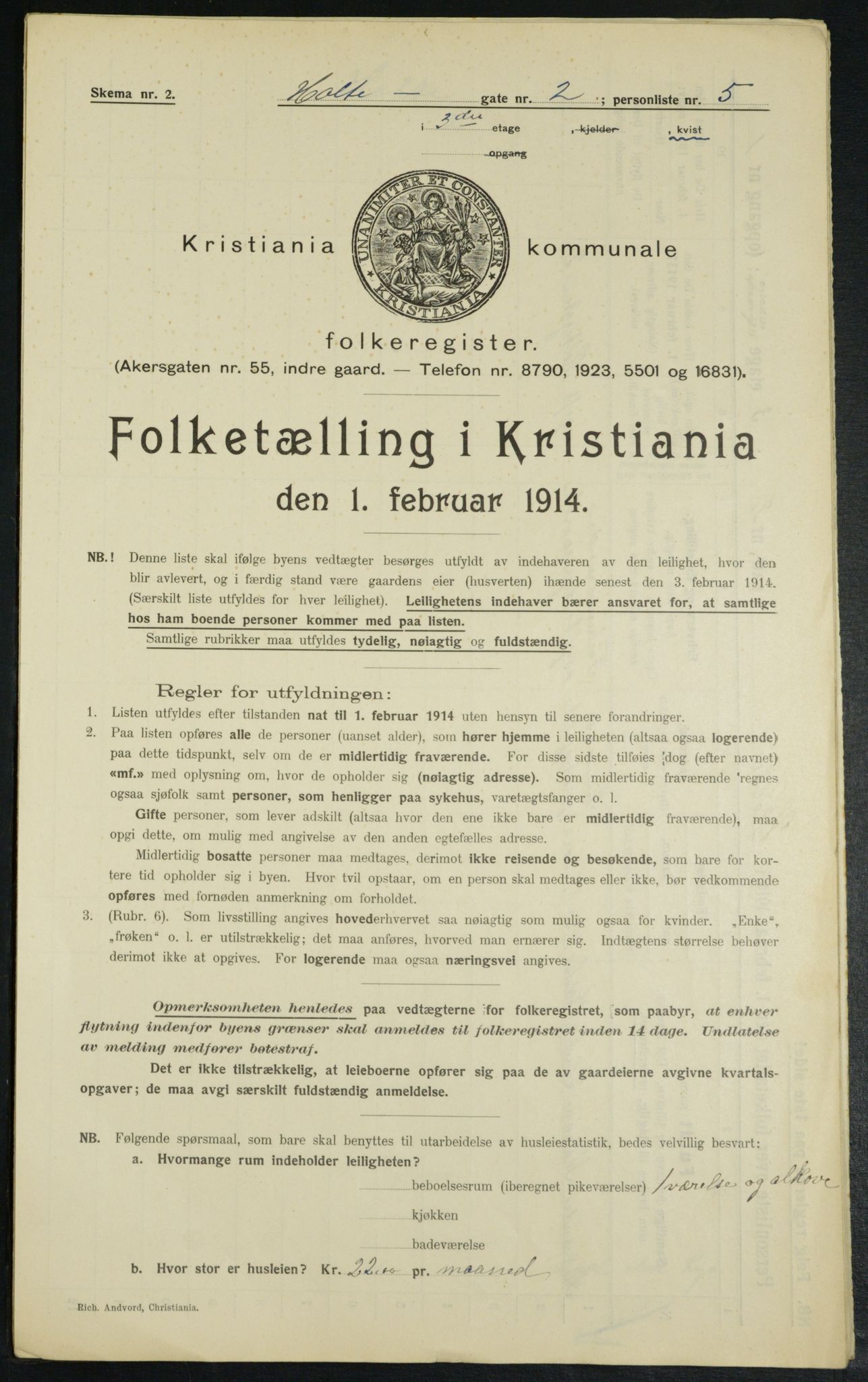 OBA, Municipal Census 1914 for Kristiania, 1914, p. 41190