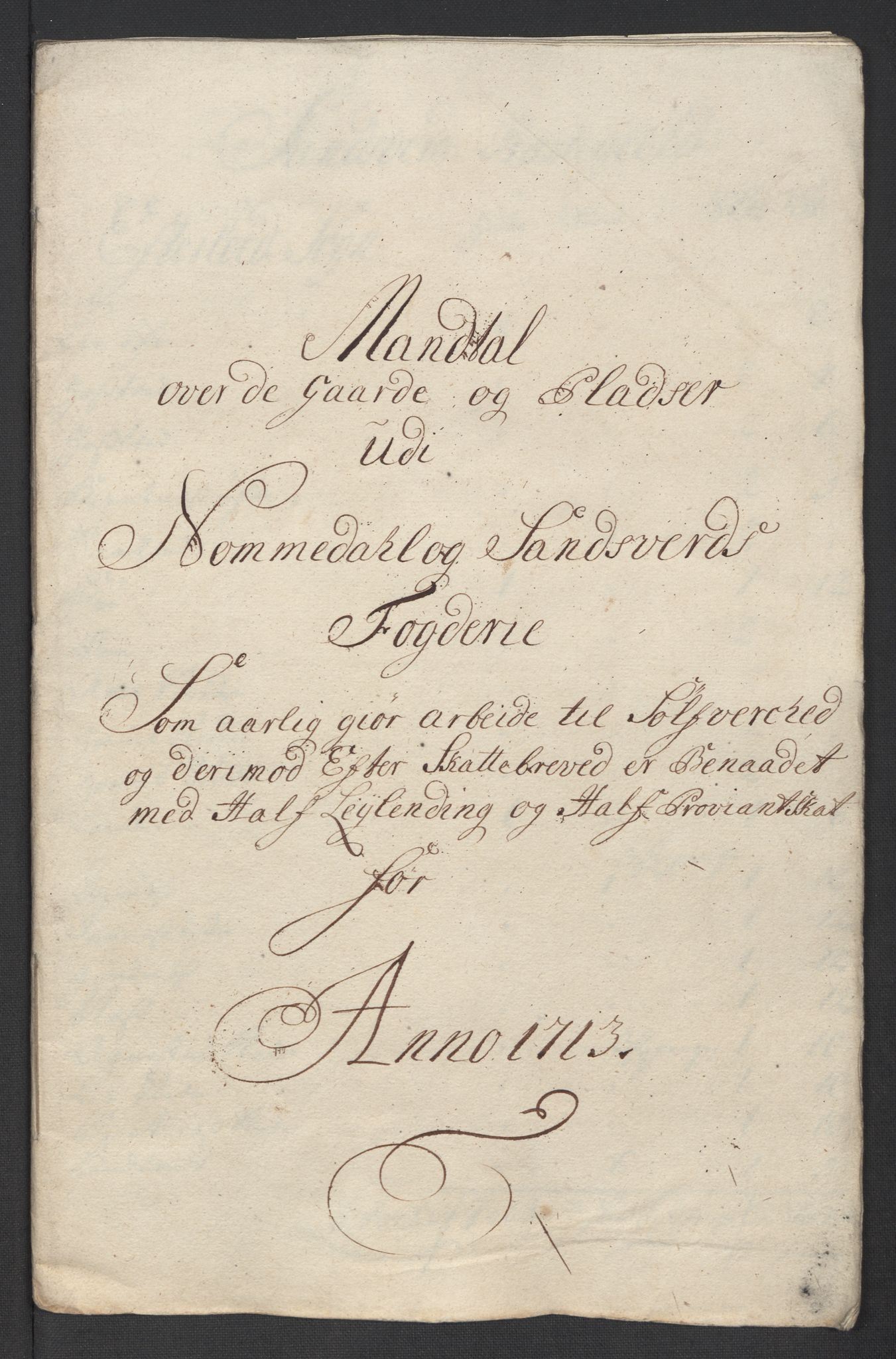 Rentekammeret inntil 1814, Reviderte regnskaper, Fogderegnskap, AV/RA-EA-4092/R24/L1588: Fogderegnskap Numedal og Sandsvær, 1713, p. 321