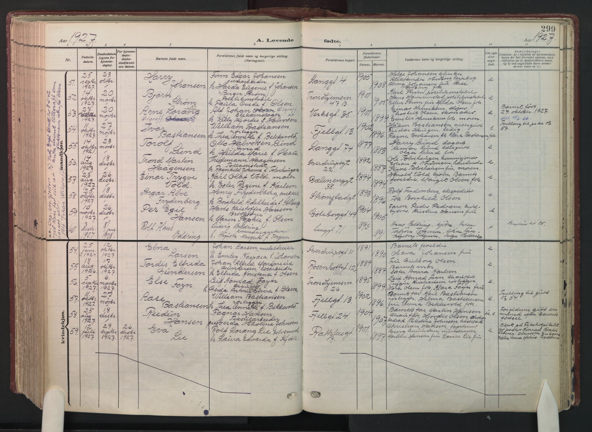 Petrus prestekontor Kirkebøker, AV/SAO-A-10872/F/Fa/L0012: Parish register (official) no. I 12, 1909-1936, p. 299