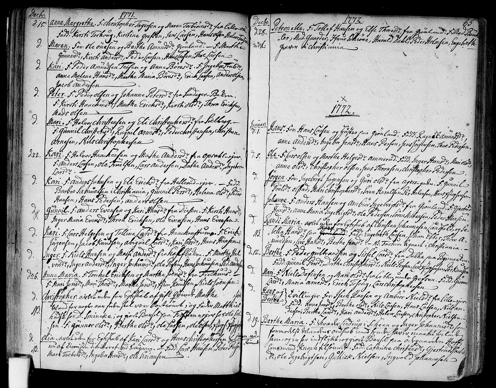 Aker prestekontor kirkebøker, SAO/A-10861/F/L0009: Parish register (official) no. 9, 1765-1785, p. 65