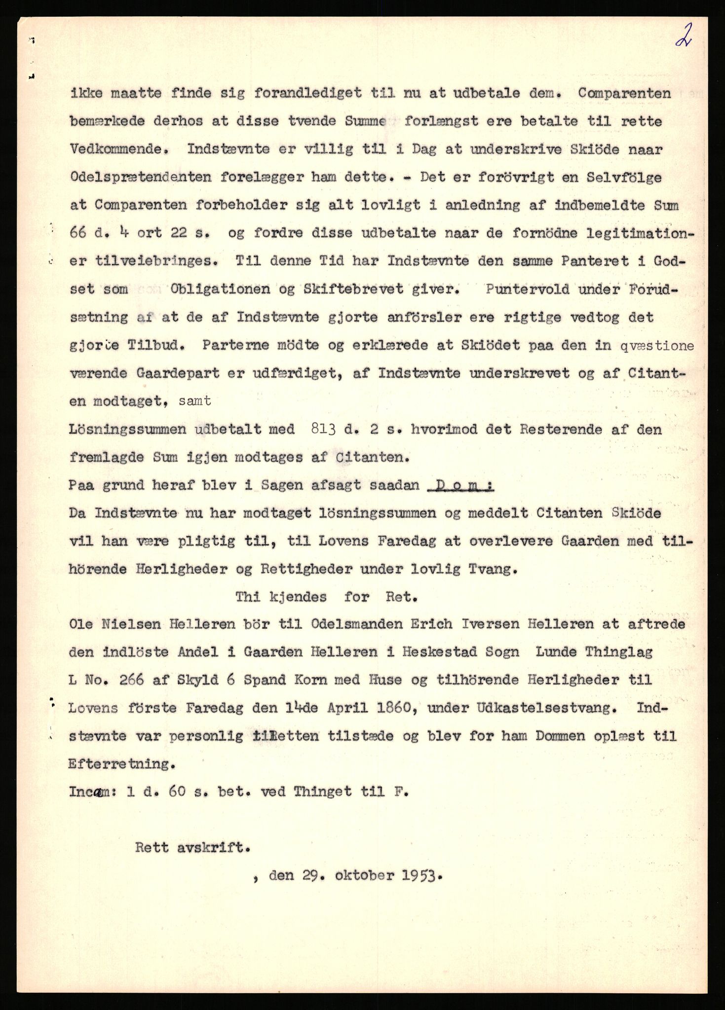 Statsarkivet i Stavanger, AV/SAST-A-101971/03/Y/Yj/L0035: Avskrifter sortert etter gårdsnavn: Helleland - Hersdal, 1750-1930, p. 19