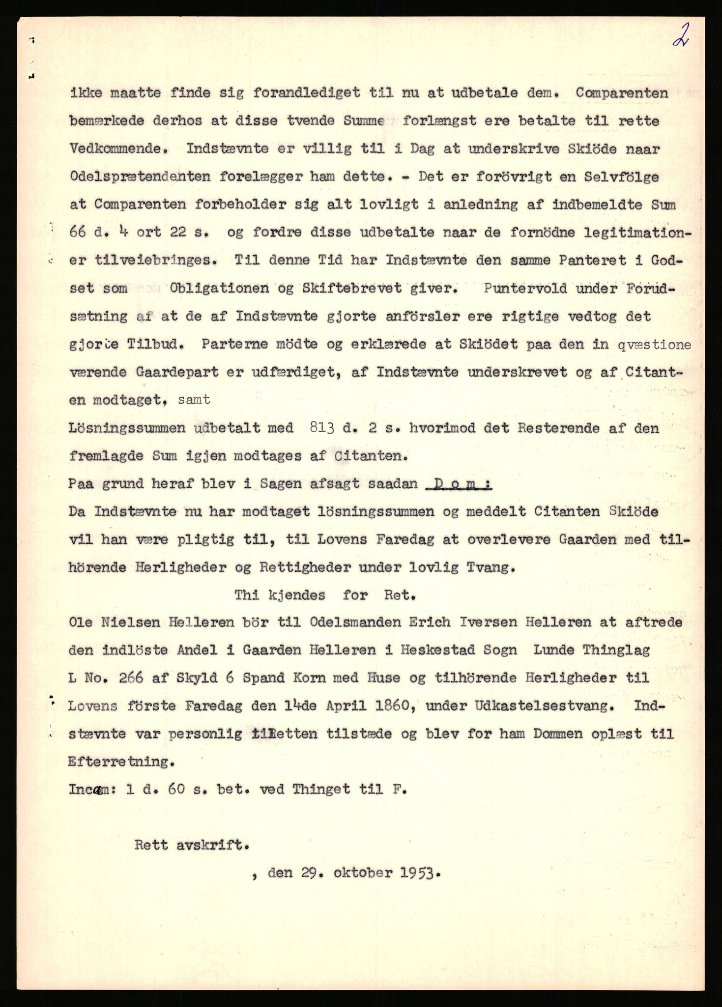 Statsarkivet i Stavanger, SAST/A-101971/03/Y/Yj/L0035: Avskrifter sortert etter gårdsnavn: Helleland - Hersdal, 1750-1930, p. 19