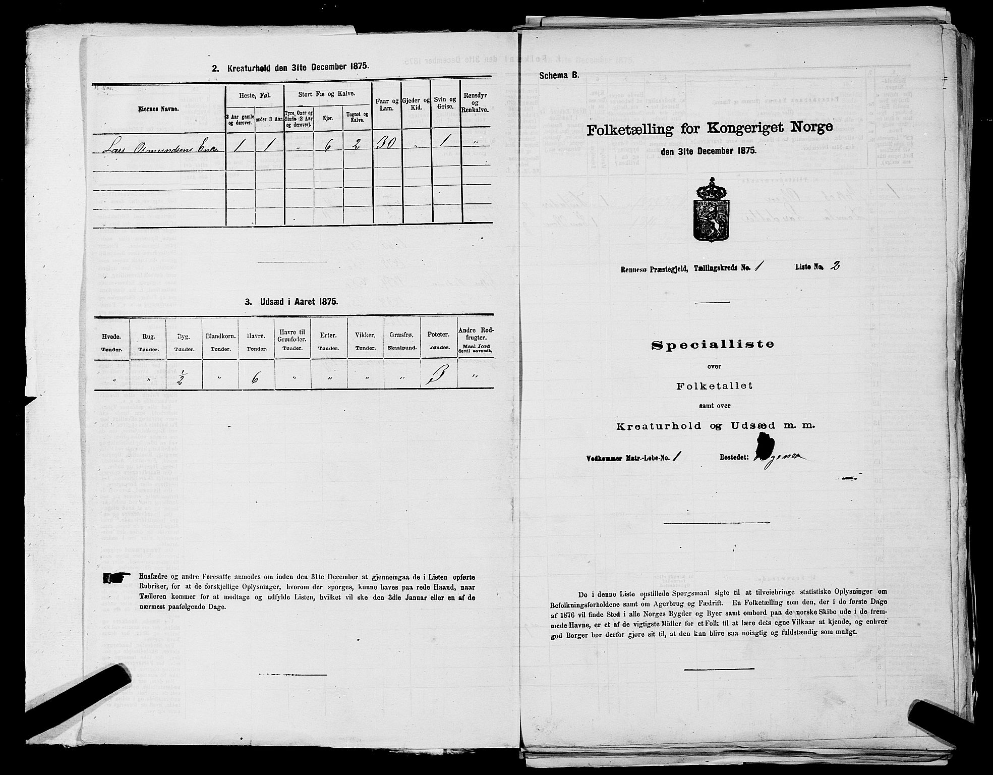 SAST, 1875 census for 1142P Rennesøy, 1875, p. 39