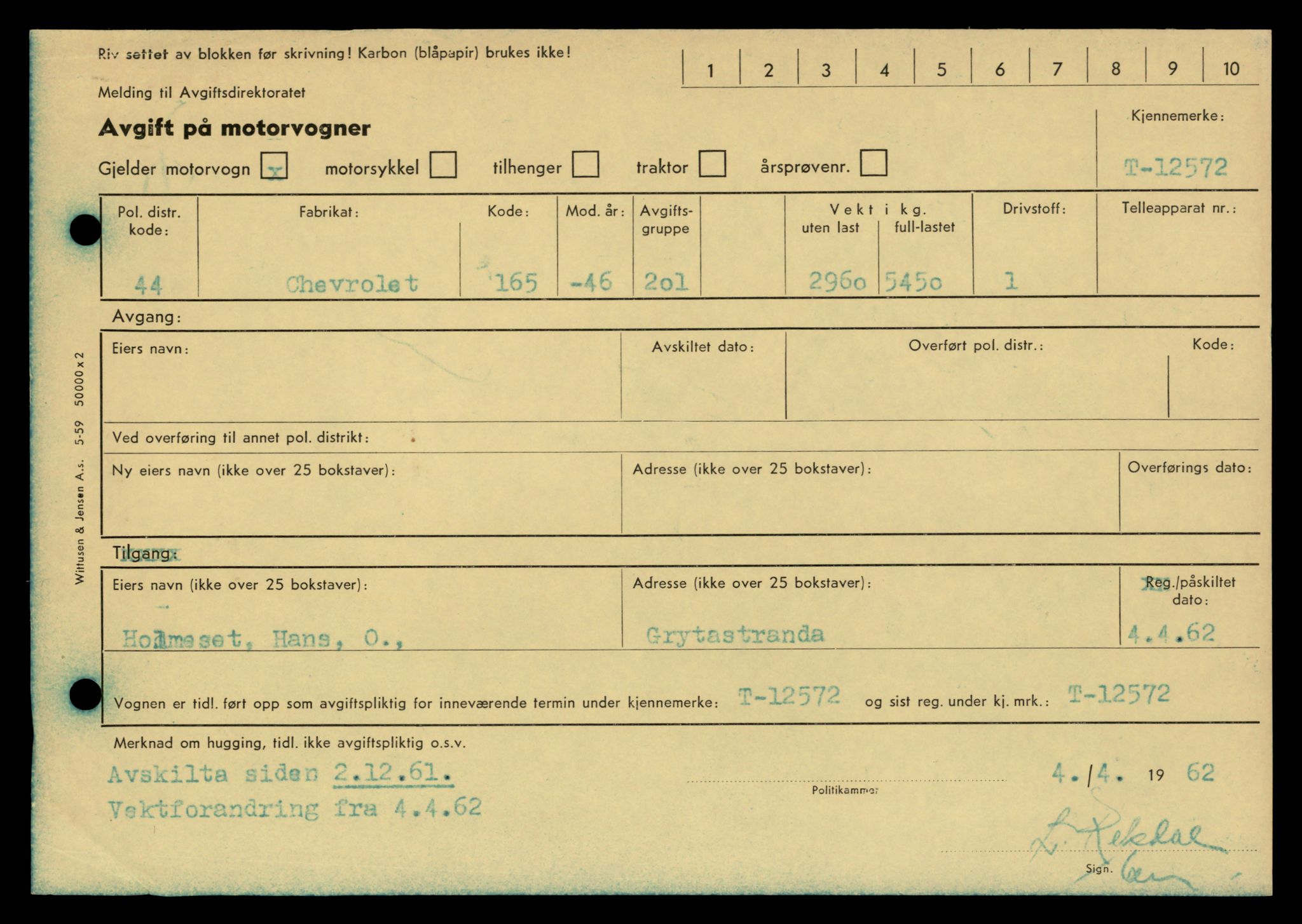 Møre og Romsdal vegkontor - Ålesund trafikkstasjon, AV/SAT-A-4099/F/Fe/L0034: Registreringskort for kjøretøy T 12500 - T 12652, 1927-1998, p. 1384