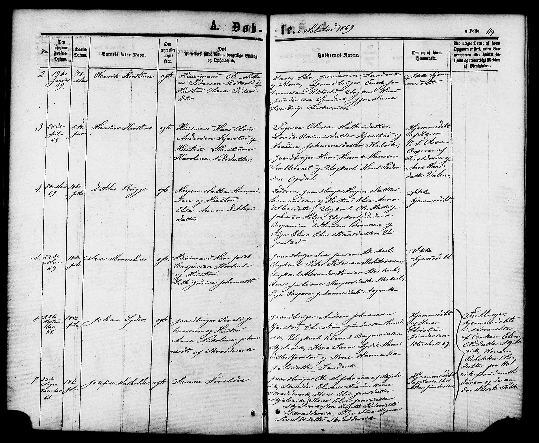 Ministerialprotokoller, klokkerbøker og fødselsregistre - Nordland, AV/SAT-A-1459/810/L0147: Parish register (official) no. 810A08 /2, 1862-1874, p. 119