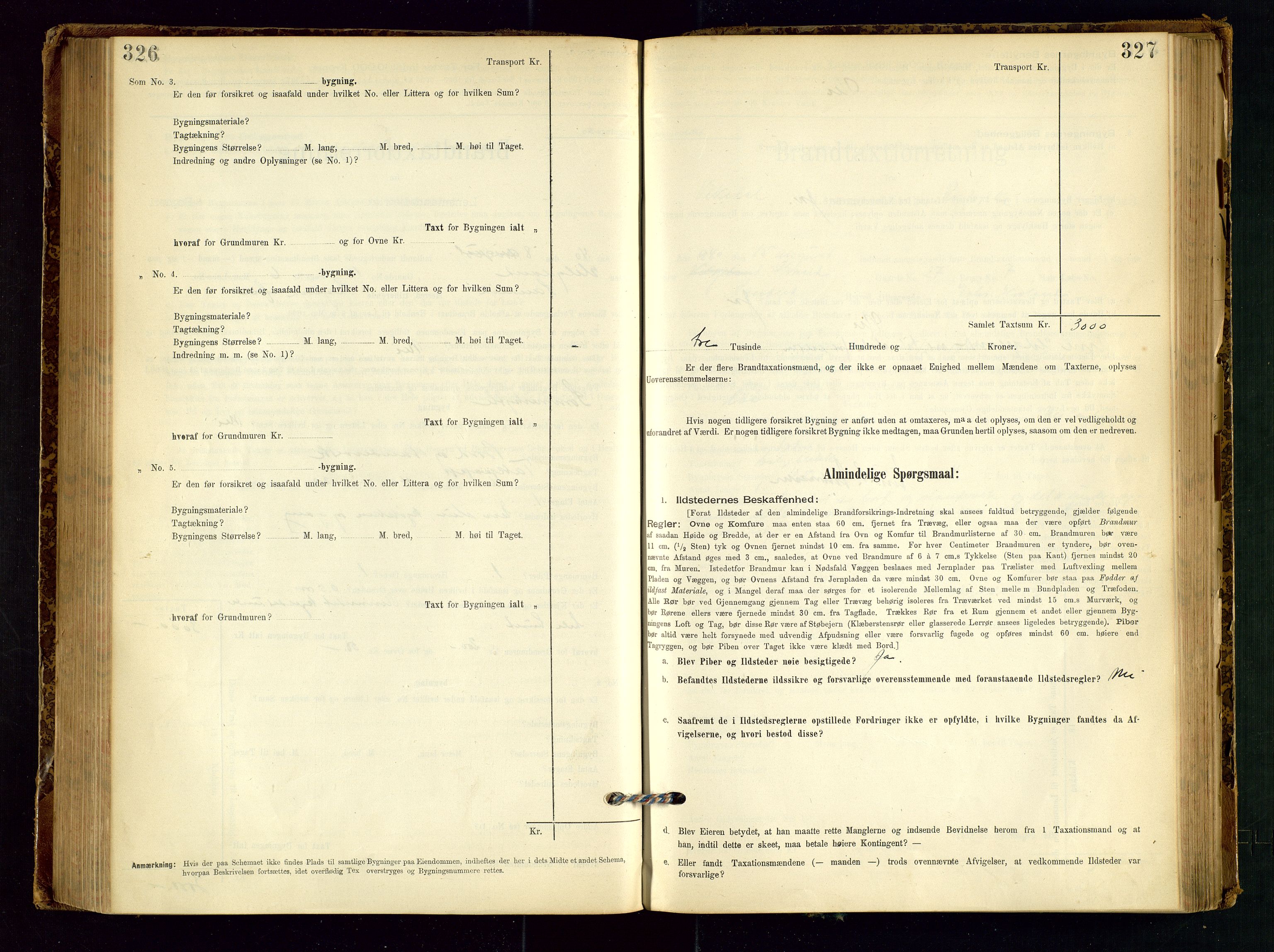 Vikedal lensmannskontor, AV/SAST-A-100179/Gob/L0004: Branntakstprotokoll, 1894-1952, p. 326-327