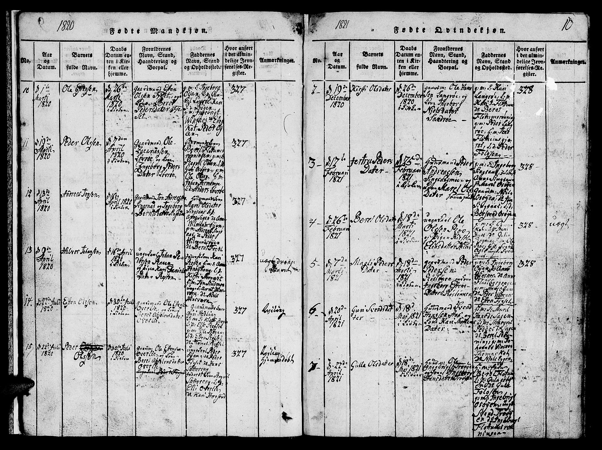 Ministerialprotokoller, klokkerbøker og fødselsregistre - Sør-Trøndelag, SAT/A-1456/688/L1026: Parish register (copy) no. 688C01, 1817-1860, p. 10