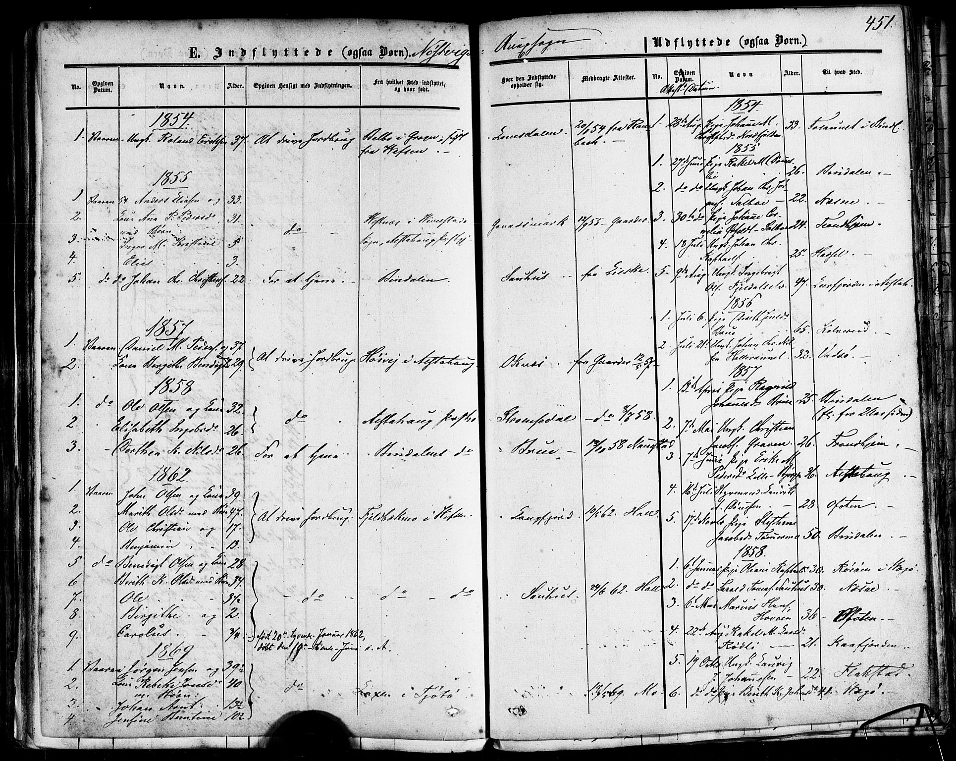 Ministerialprotokoller, klokkerbøker og fødselsregistre - Nordland, AV/SAT-A-1459/814/L0224: Parish register (official) no. 814A05, 1834-1874, p. 451