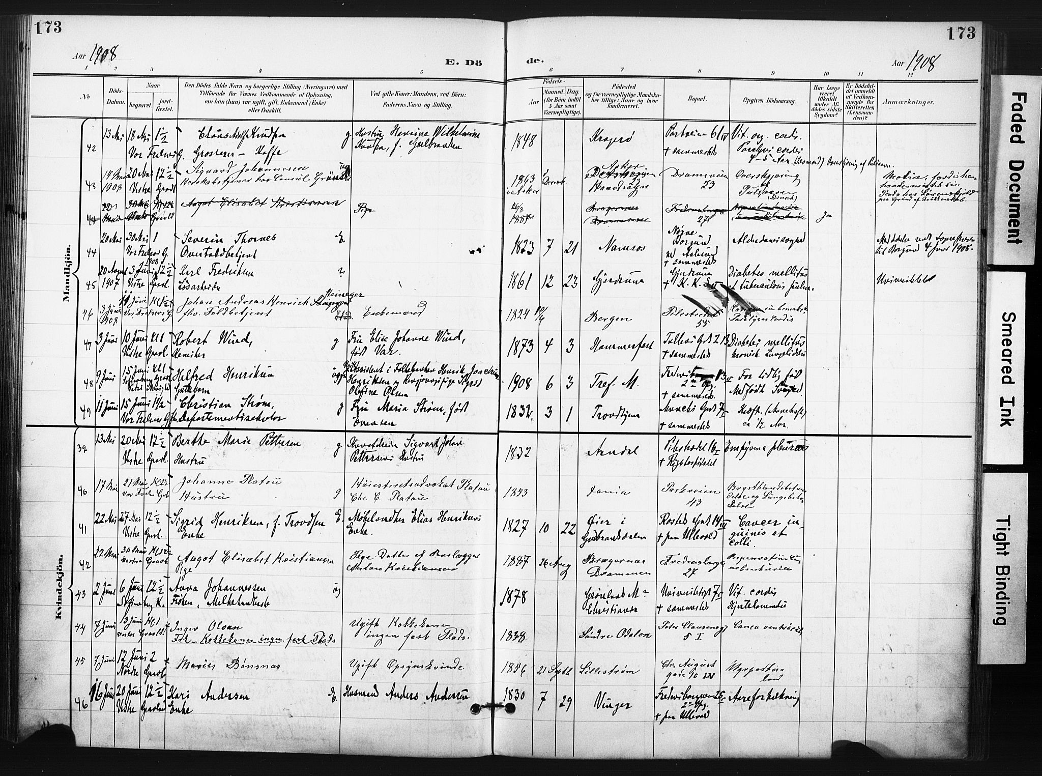 Trefoldighet prestekontor Kirkebøker, AV/SAO-A-10882/F/Fd/L0004: Parish register (official) no. IV 4, 1897-1912, p. 173
