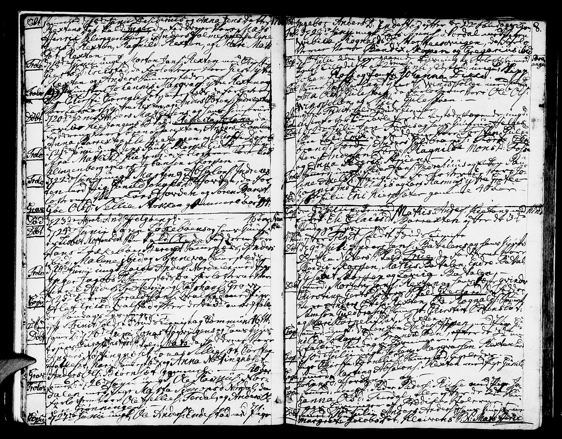 Kinn sokneprestembete, AV/SAB-A-80801/H/Haa/Haaa/L0003: Parish register (official) no. A 3, 1785-1821, p. 8