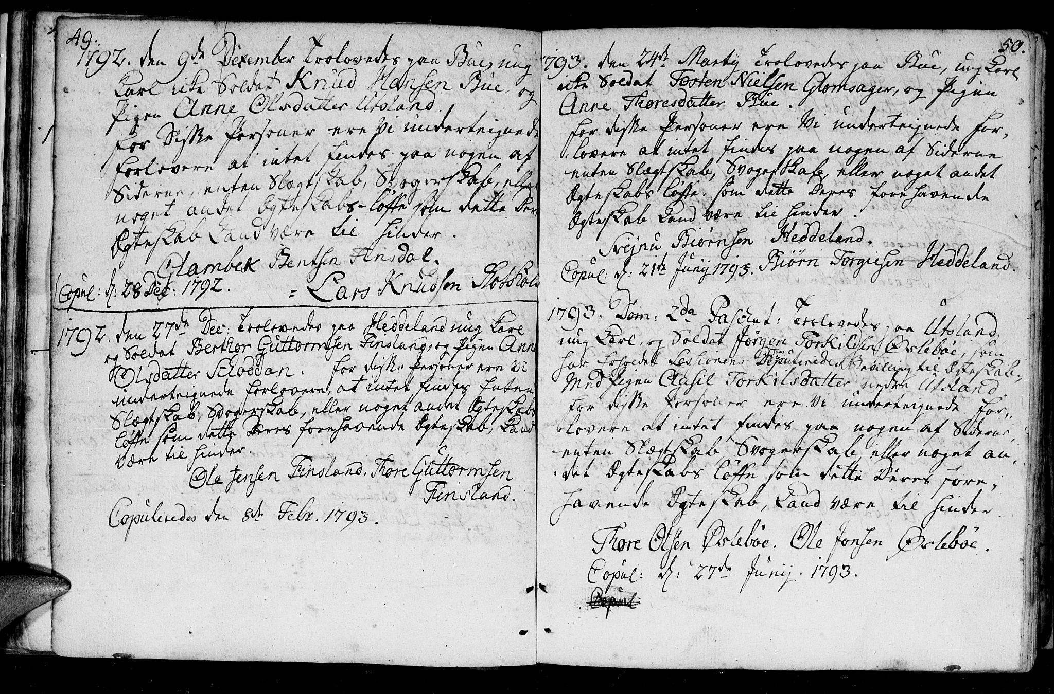 Holum sokneprestkontor, AV/SAK-1111-0022/F/Fa/Fac/L0001: Parish register (official) no. A 1, 1773-1820, p. 49-50
