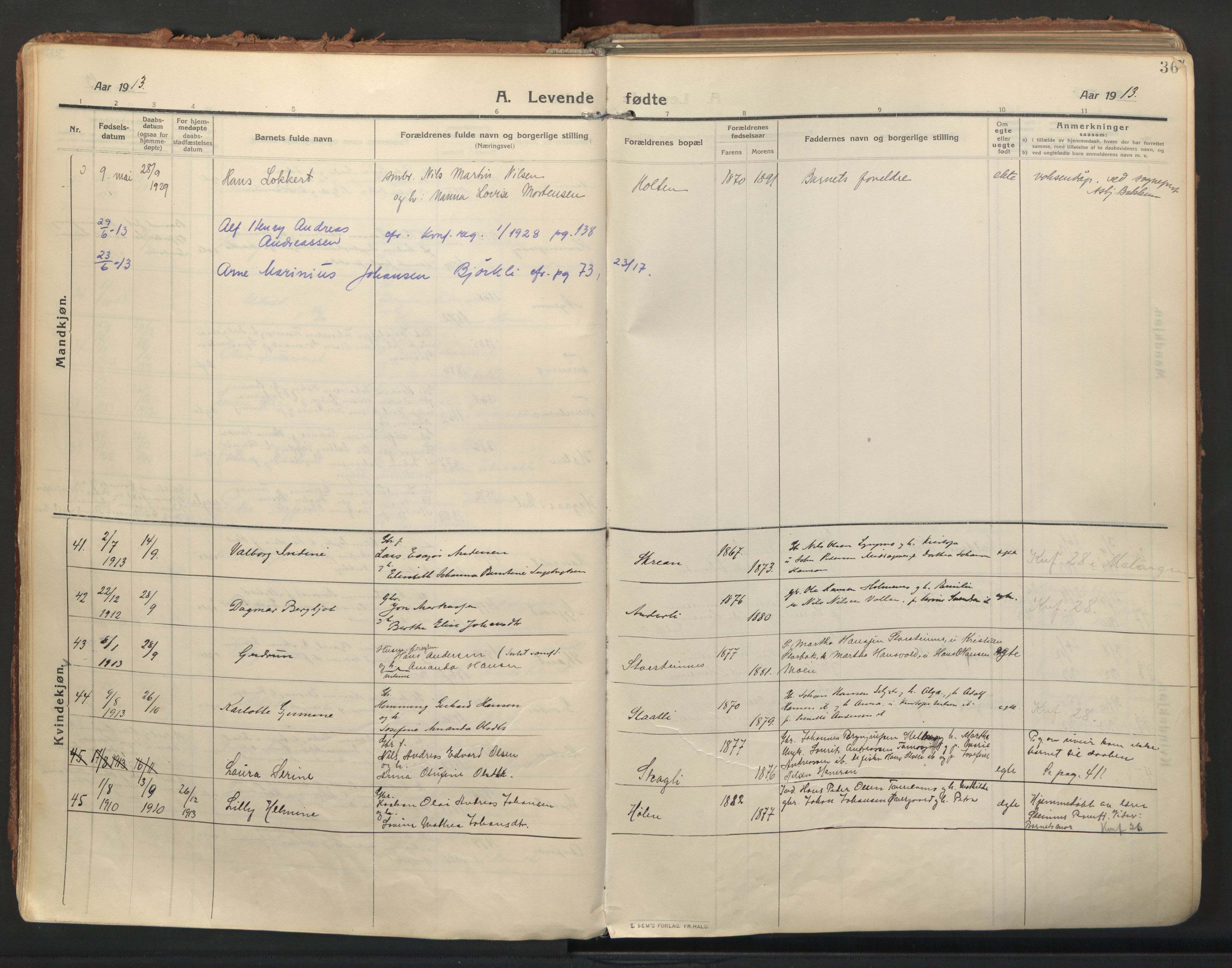 Balsfjord sokneprestembete, AV/SATØ-S-1303/G/Gaa/L0009kirke: Parish register (official) no. 9, 1909-1921, p. 36
