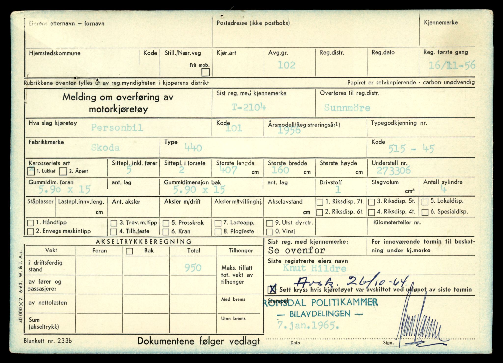 Møre og Romsdal vegkontor - Ålesund trafikkstasjon, AV/SAT-A-4099/F/Fe/L0017: Registreringskort for kjøretøy T 1985 - T 10090, 1927-1998, p. 483