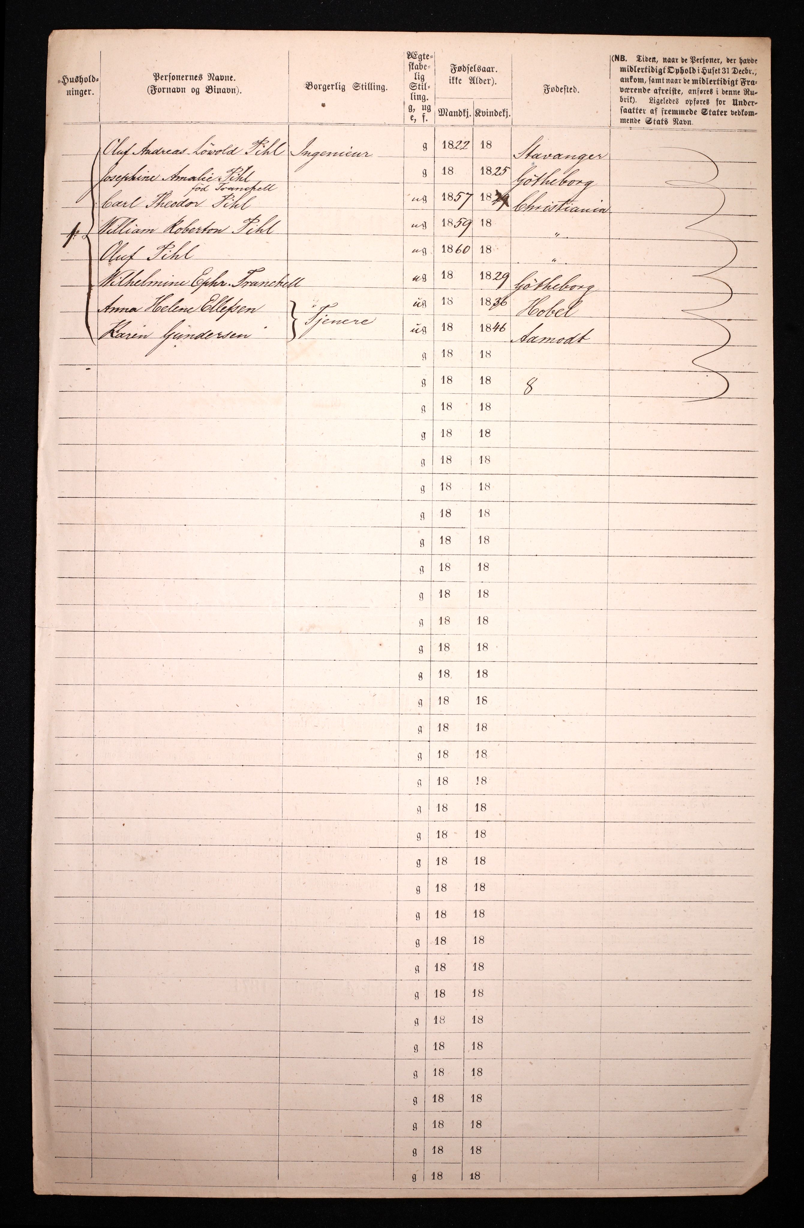 RA, 1870 census for 0301 Kristiania, 1870, p. 3457