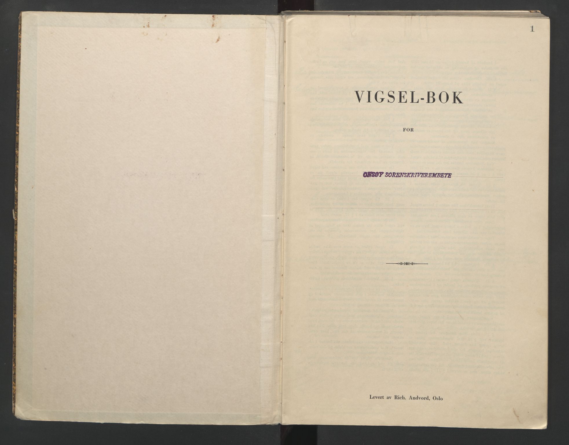 Onsøy sorenskriveri, SAO/A-10474/L/La/L0005: Vigselsbok, 1944-1946, p. 1