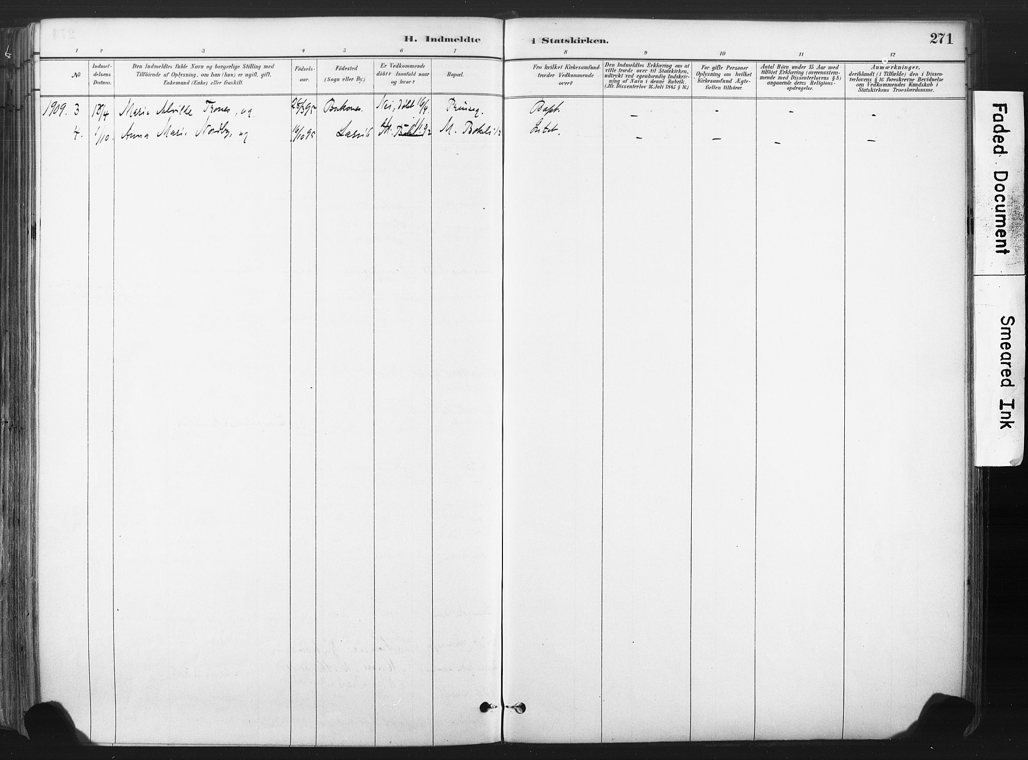 Larvik kirkebøker, SAKO/A-352/F/Fa/L0010: Parish register (official) no. I 10, 1884-1910, p. 271