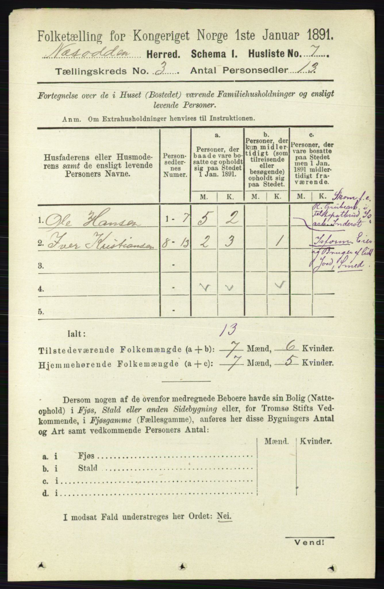 RA, 1891 census for 0216 Nesodden, 1891, p. 972