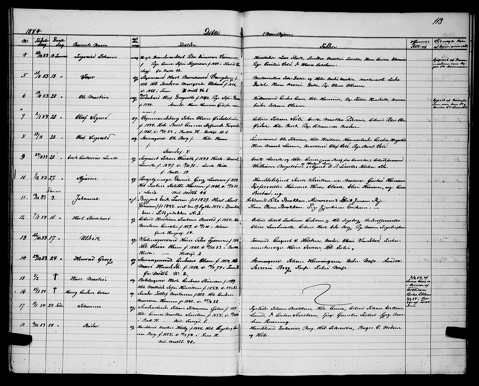 Ministerialprotokoller, klokkerbøker og fødselsregistre - Sør-Trøndelag, SAT/A-1456/604/L0220: Parish register (copy) no. 604C03, 1870-1885, p. 113