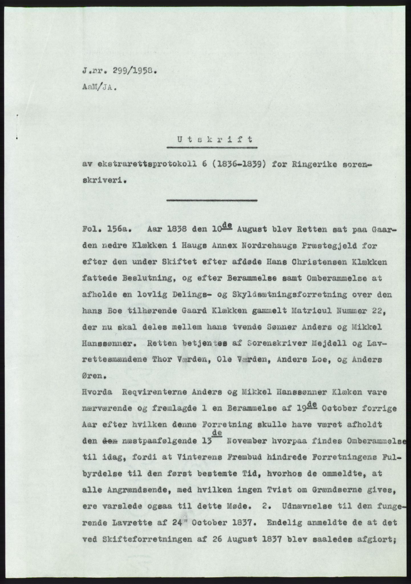 Statsarkivet i Kongsberg, SAKO/A-0001, 1958, p. 165