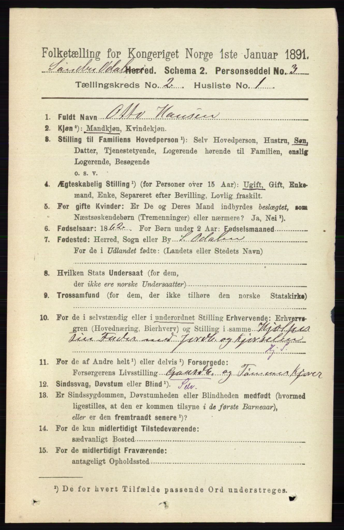 RA, 1891 census for 0419 Sør-Odal, 1891, p. 452