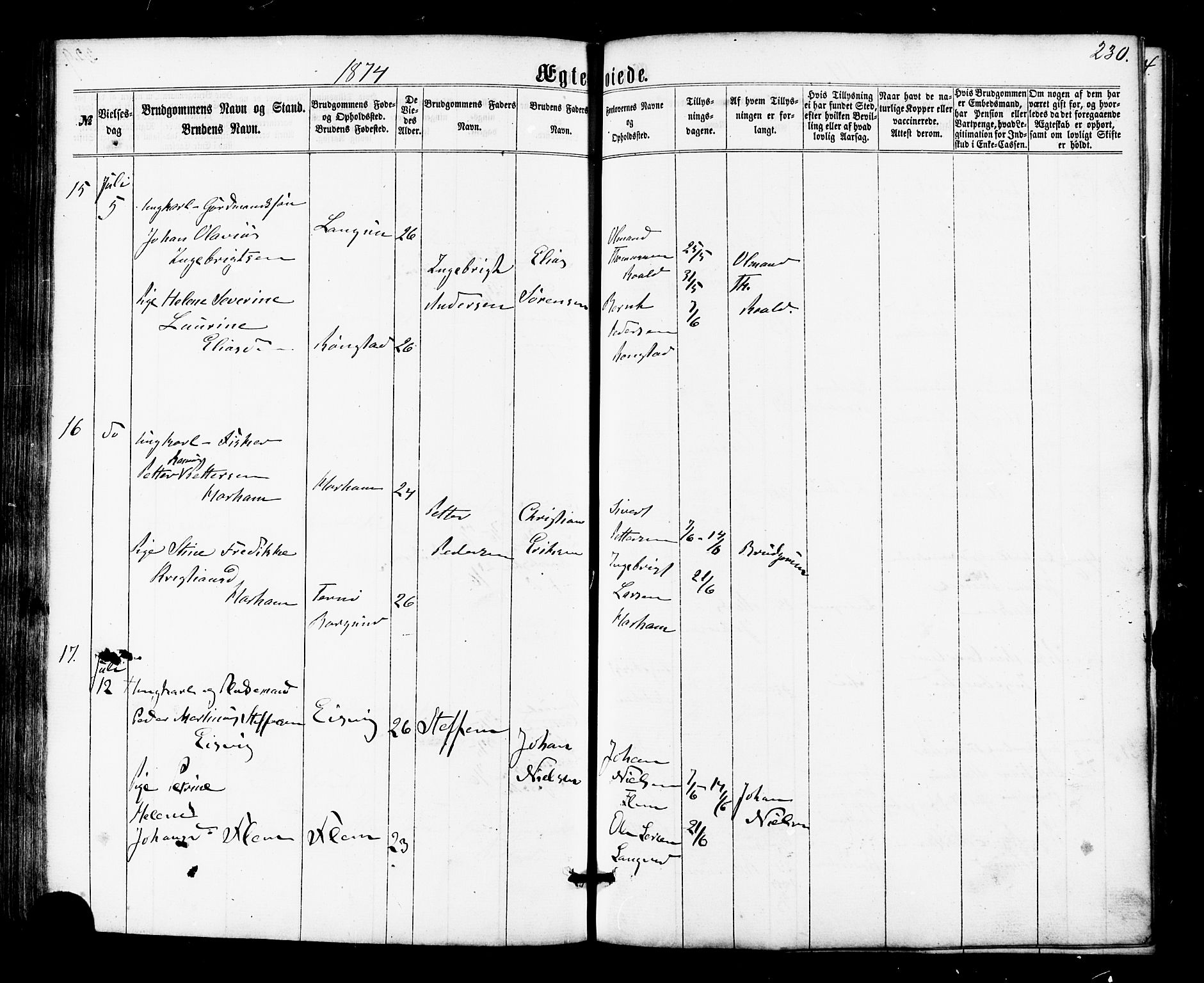 Ministerialprotokoller, klokkerbøker og fødselsregistre - Møre og Romsdal, AV/SAT-A-1454/536/L0498: Parish register (official) no. 536A07, 1862-1875, p. 230