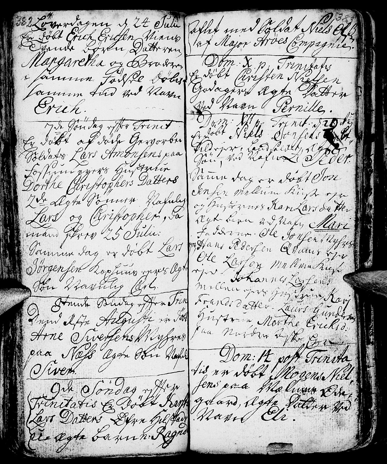 Nes prestekontor, Hedmark, AV/SAH-PREST-020/L/La/L0001: Parish register (copy) no. 1, 1663-1784, p. 382-383