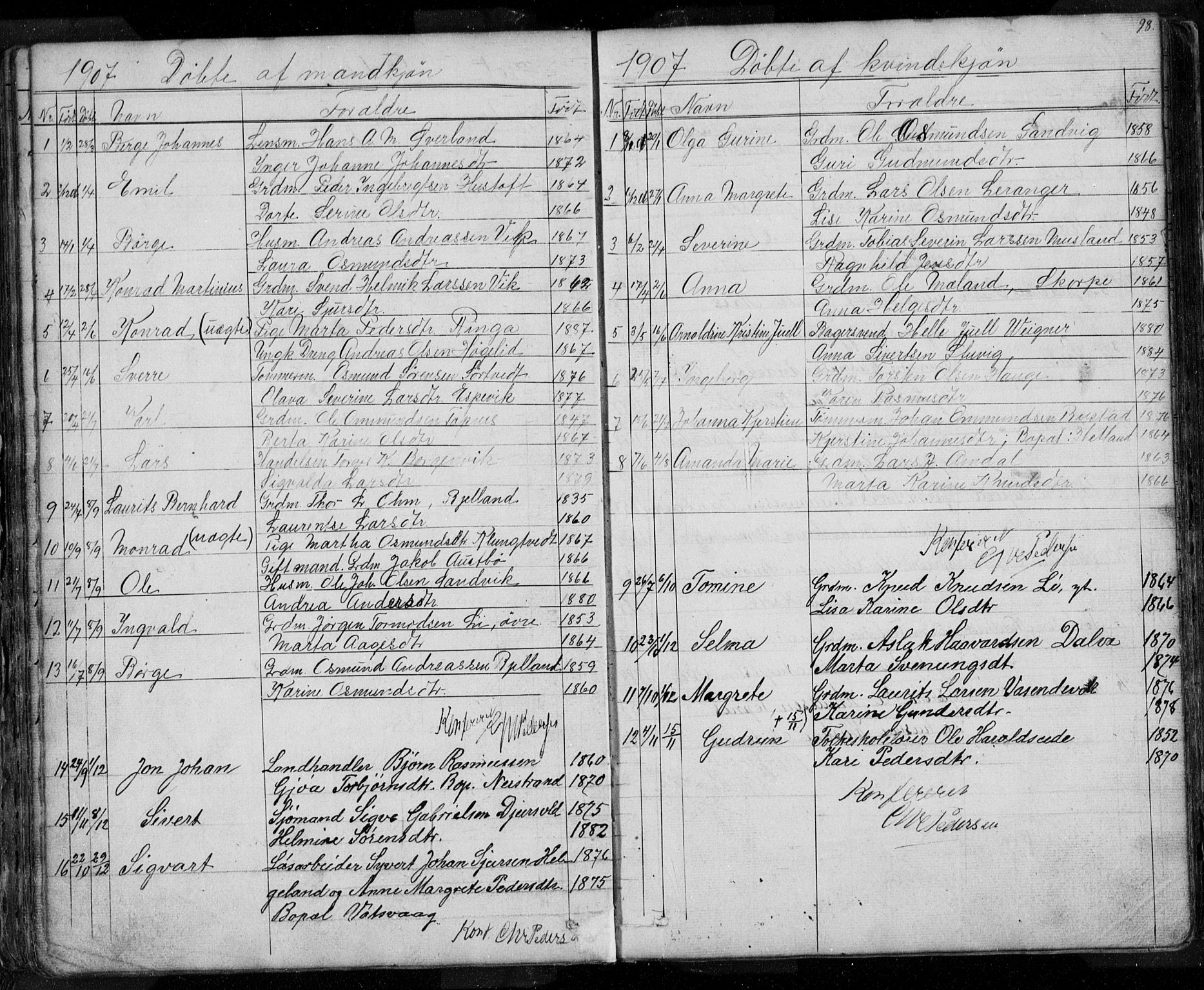 Nedstrand sokneprestkontor, SAST/A-101841/01/V: Parish register (copy) no. B 3, 1848-1933, p. 98