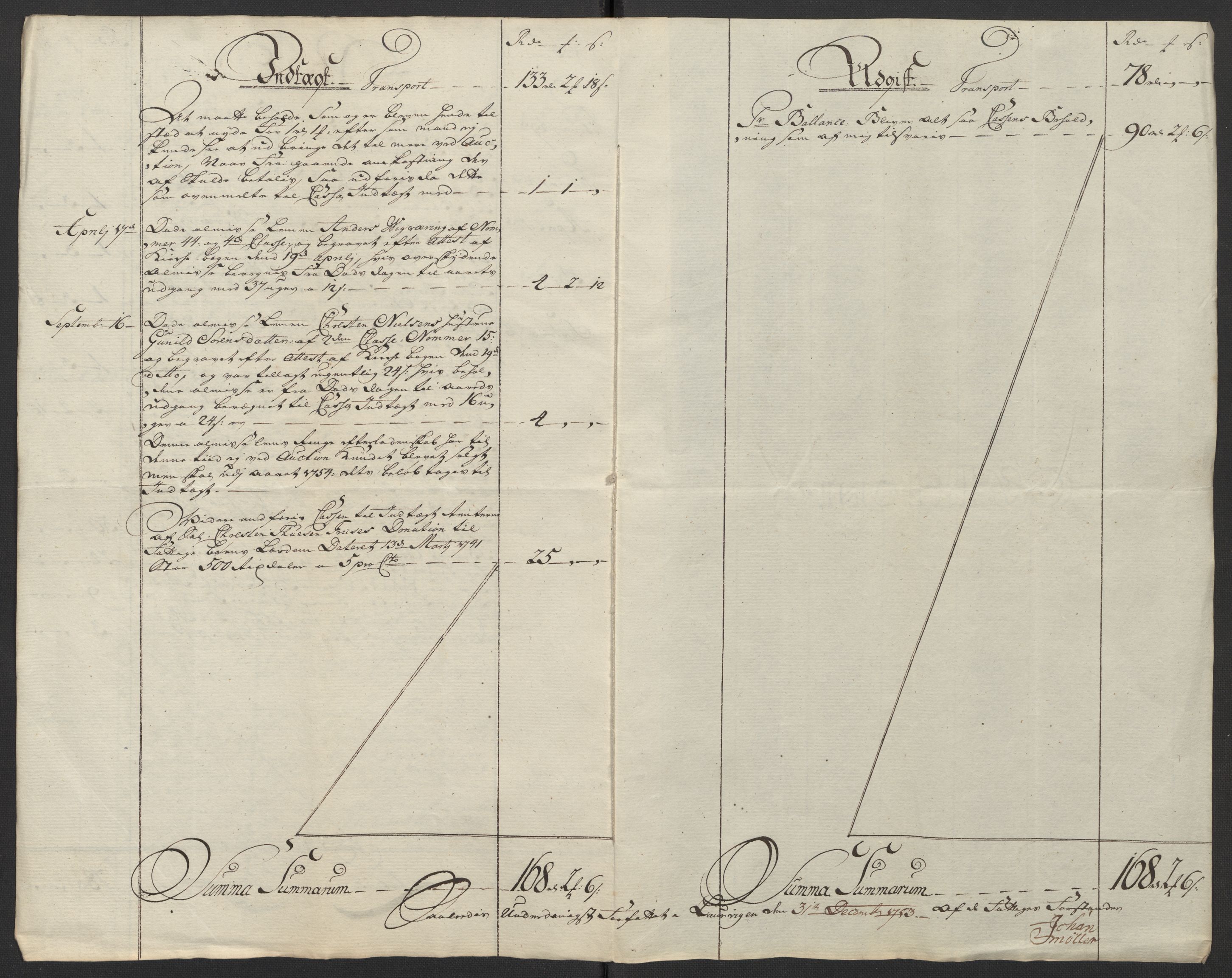 Kristiania tukthus, AV/SAO-A-10644/A/Ad/Adb/L0011: Innkomne skriv, rapporter og regnskap, 1742-1783, p. 84