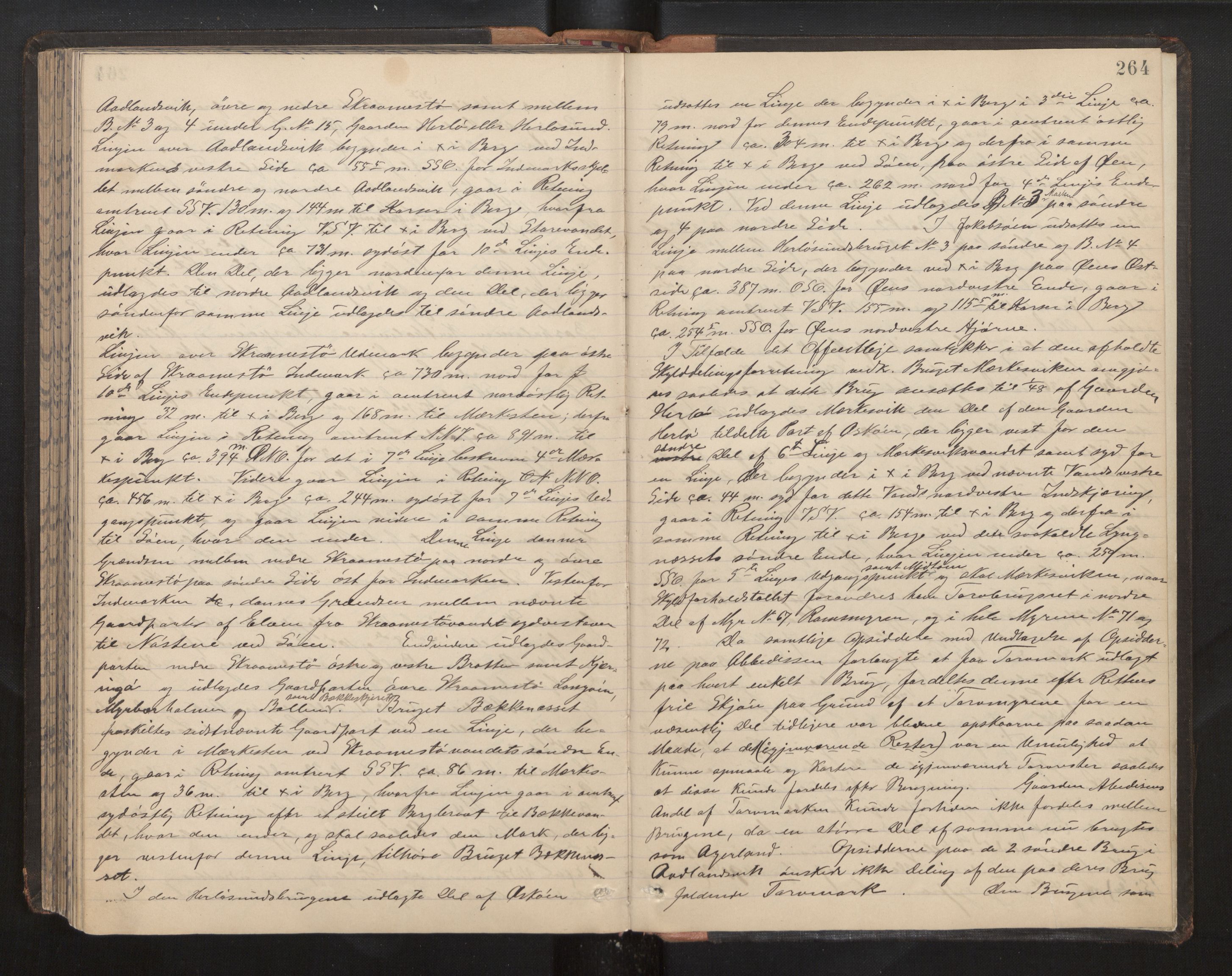 Hordaland jordskiftedøme - II Ytre Nordhordland jordskiftedistrikt, AV/SAB-A-6901/A/Aa/L0007: Forhandlingsprotokoll, 1891-1893, p. 263b-264a