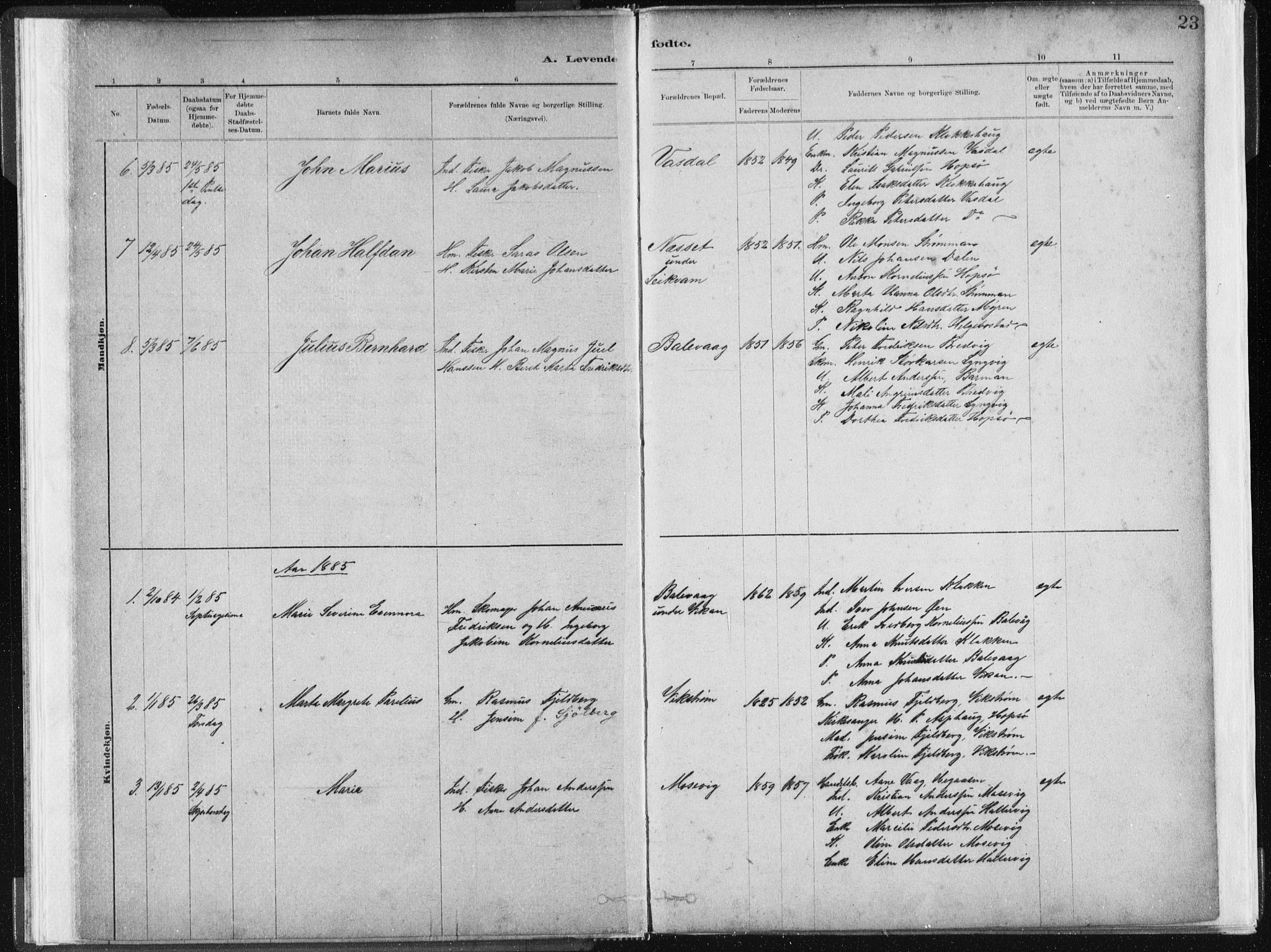 Ministerialprotokoller, klokkerbøker og fødselsregistre - Sør-Trøndelag, AV/SAT-A-1456/634/L0533: Parish register (official) no. 634A09, 1882-1901, p. 23