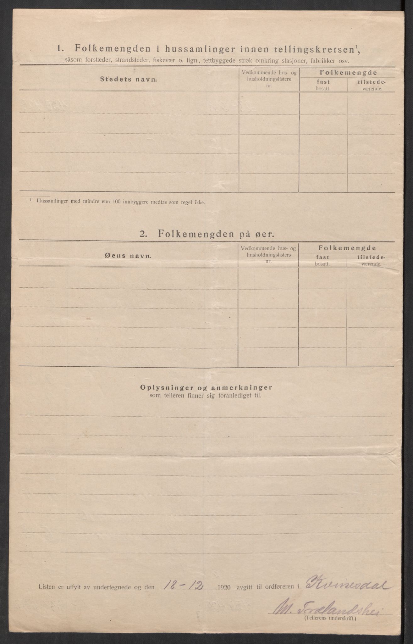 SAK, 1920 census for Kvinesdal, 1920, p. 29