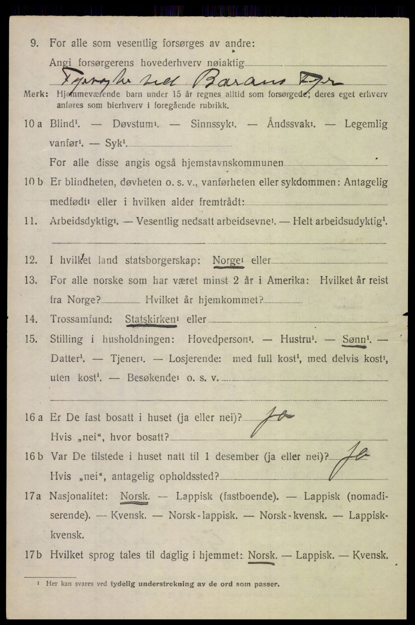 SAT, 1920 census for Lødingen, 1920, p. 6440