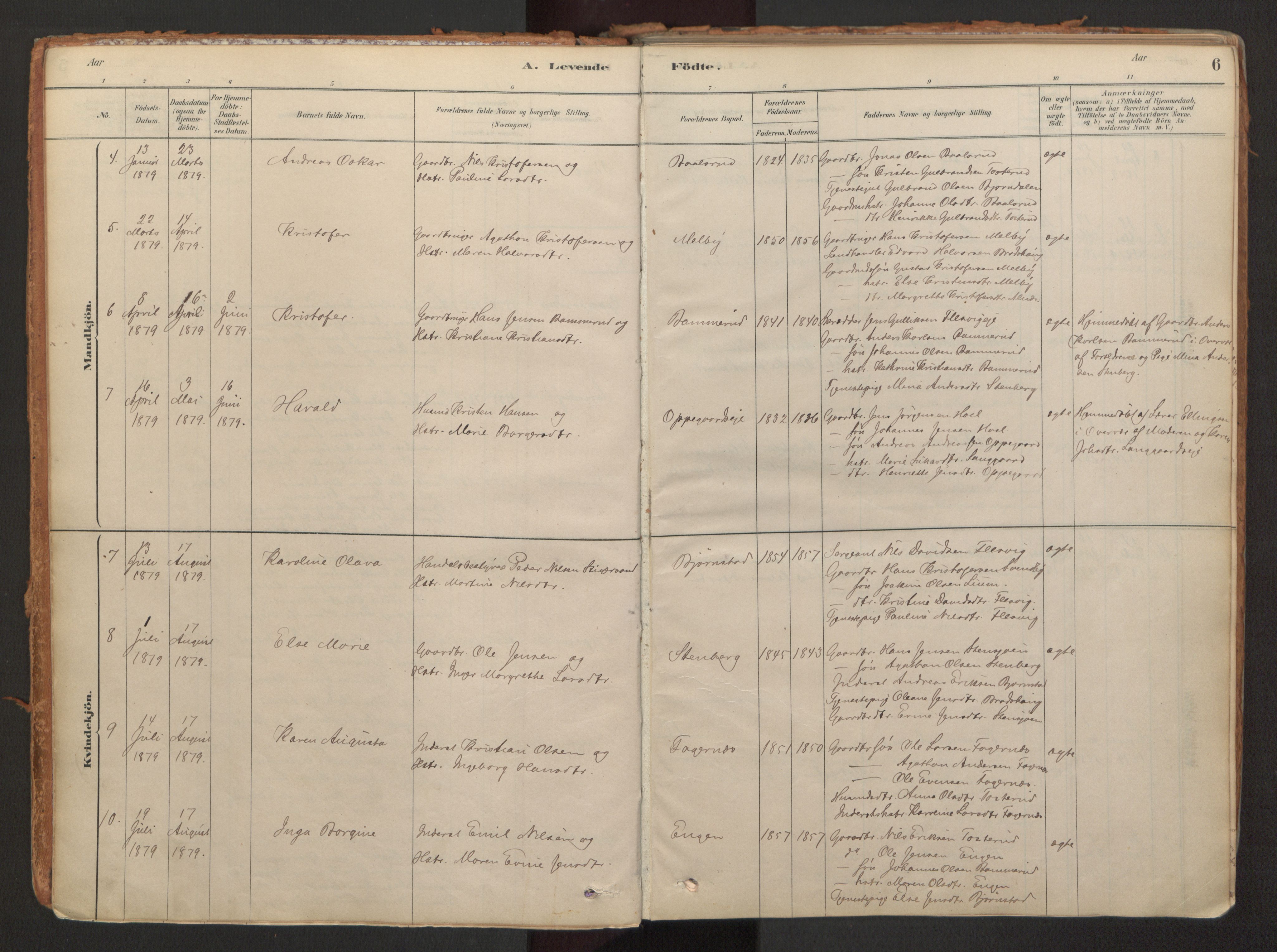 Hurdal prestekontor Kirkebøker, AV/SAO-A-10889/F/Fb/L0003: Parish register (official) no. II 3, 1878-1920, p. 6