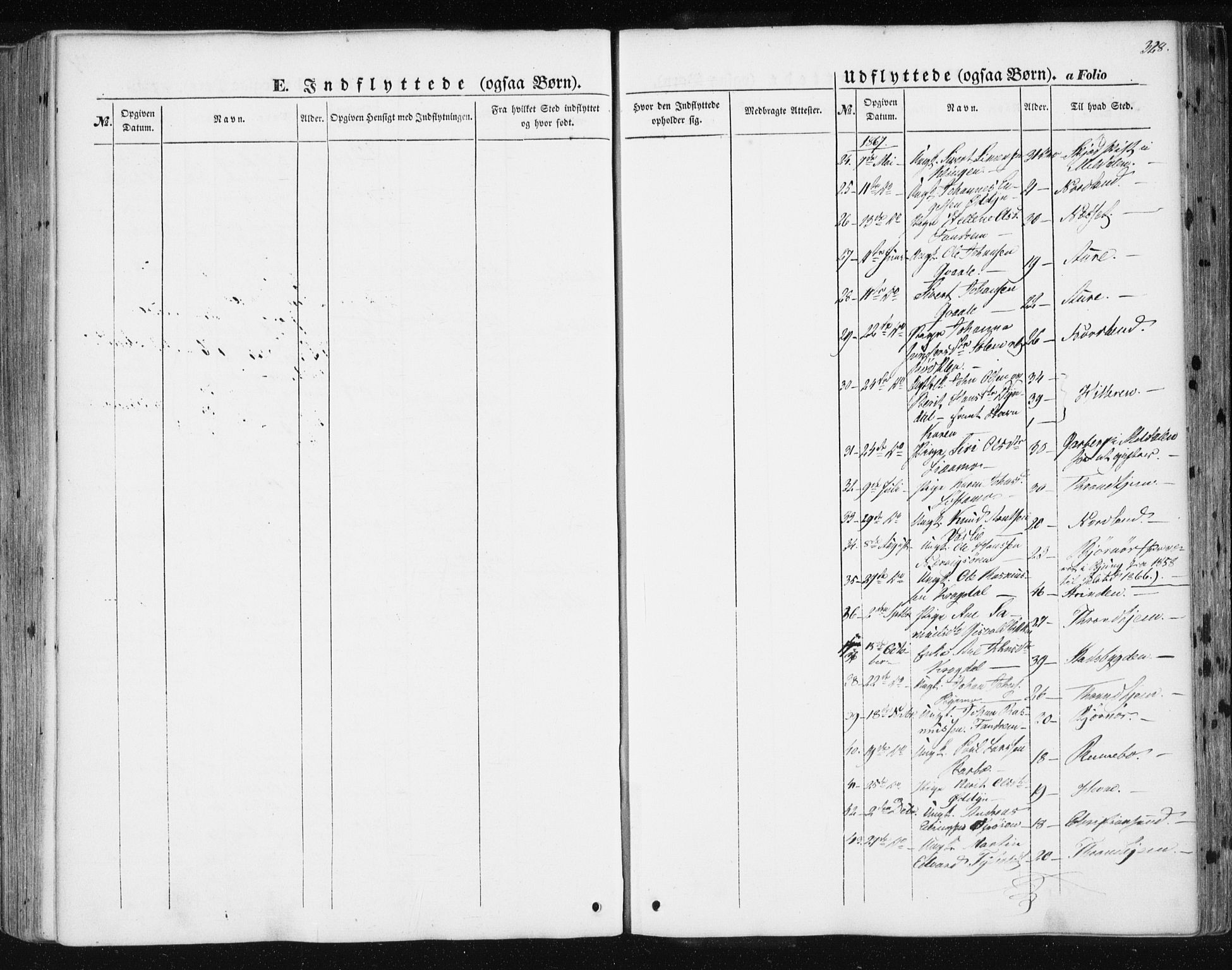 Ministerialprotokoller, klokkerbøker og fødselsregistre - Sør-Trøndelag, SAT/A-1456/668/L0806: Parish register (official) no. 668A06, 1854-1869, p. 328