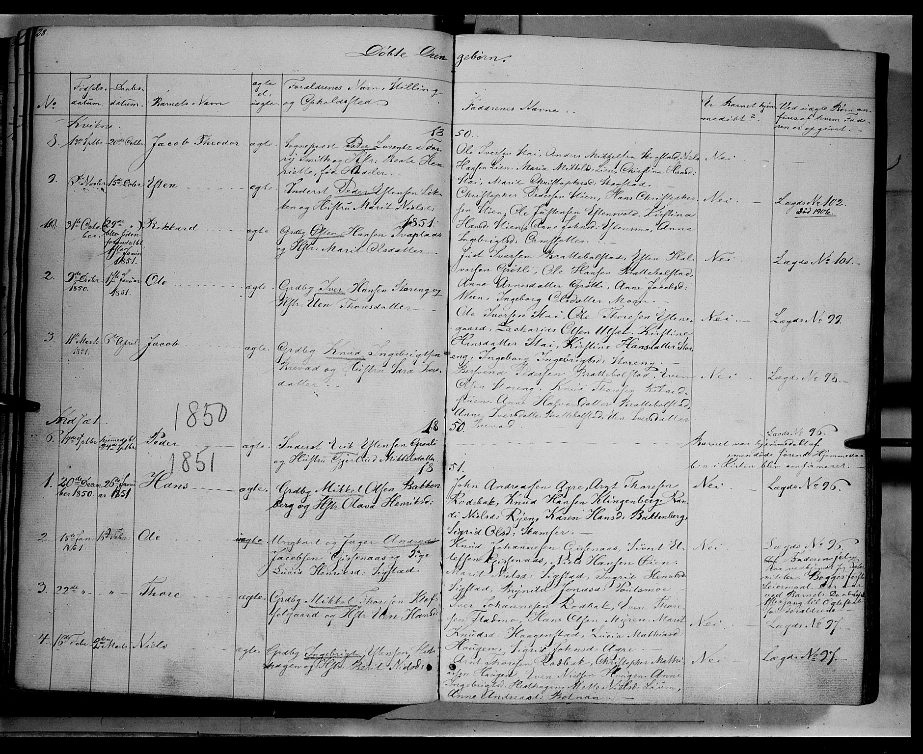 Kvikne prestekontor, AV/SAH-PREST-064/H/Ha/Haa/L0005: Parish register (official) no. 5, 1841-1862, p. 28