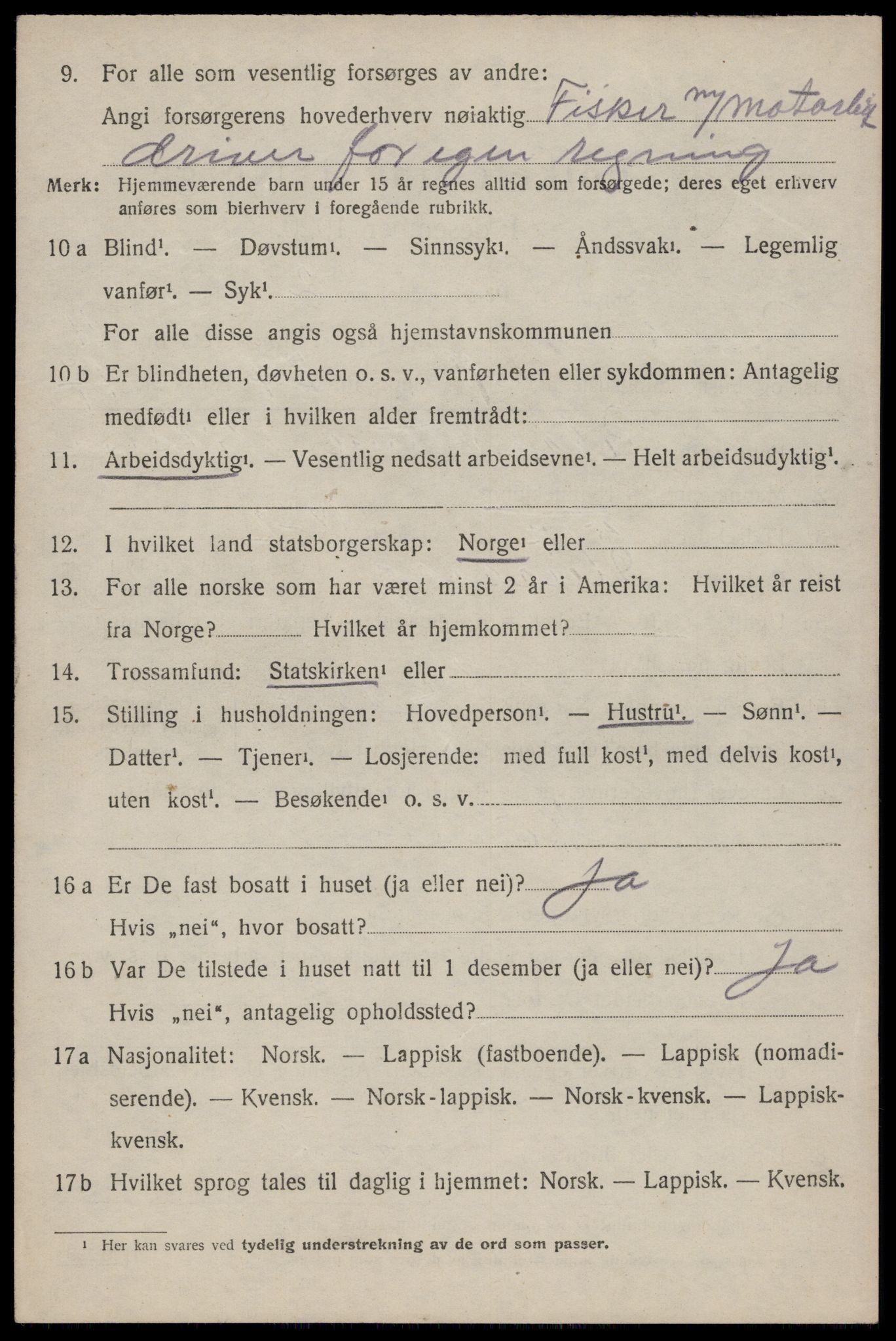 SAT, 1920 census for Dverberg, 1920, p. 8777